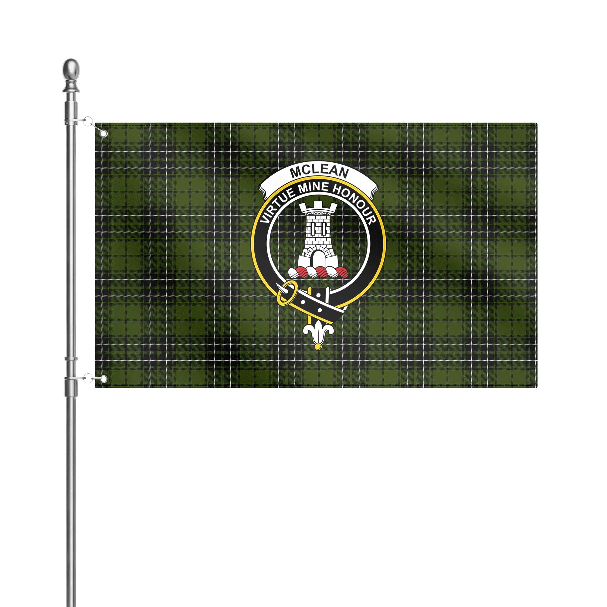 McLean Hunting Tartan Crest House Flag