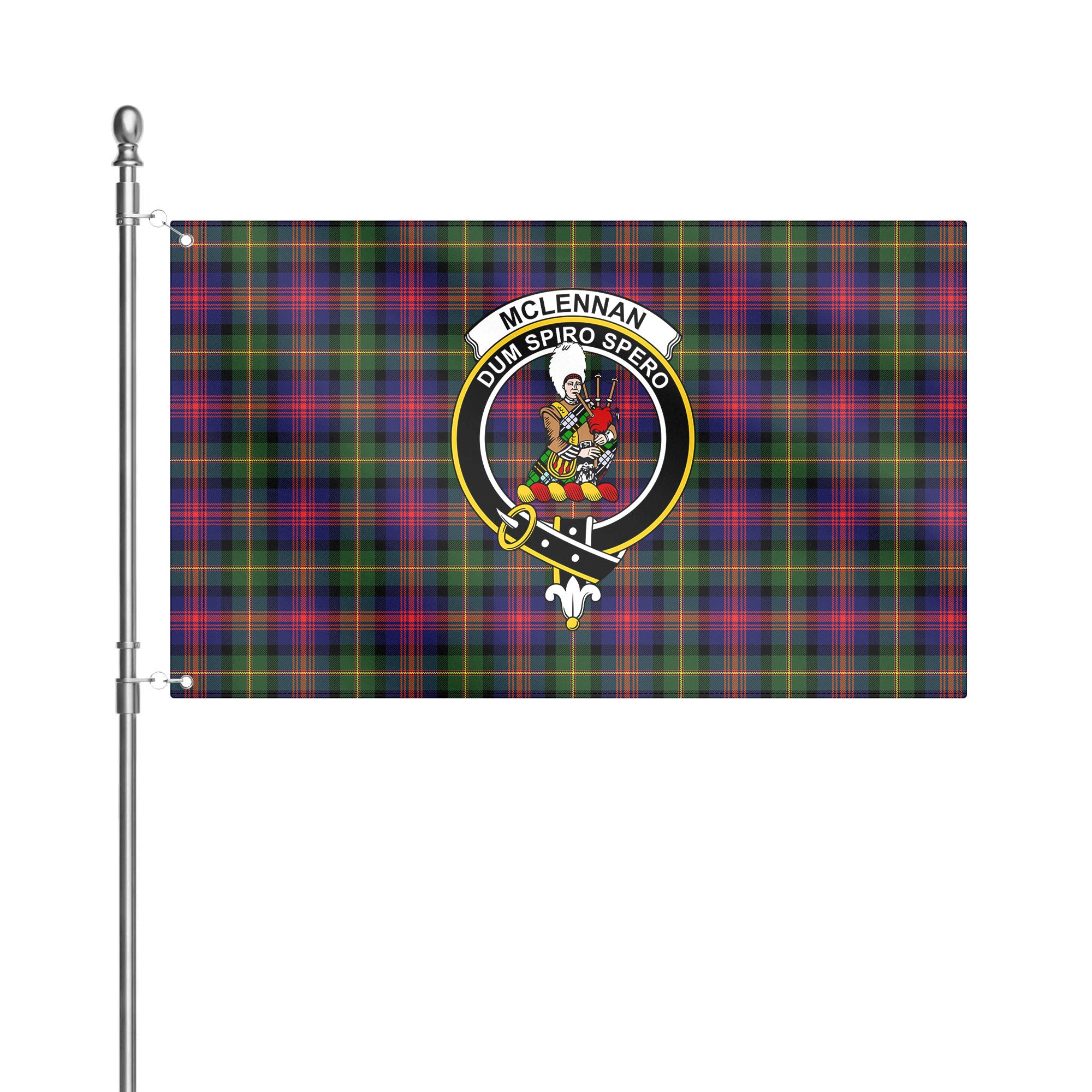 McLennan Modern Tartan Crest House Flag