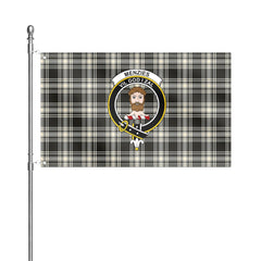 Menzies Black - White Ancient Tartan Crest House Flag