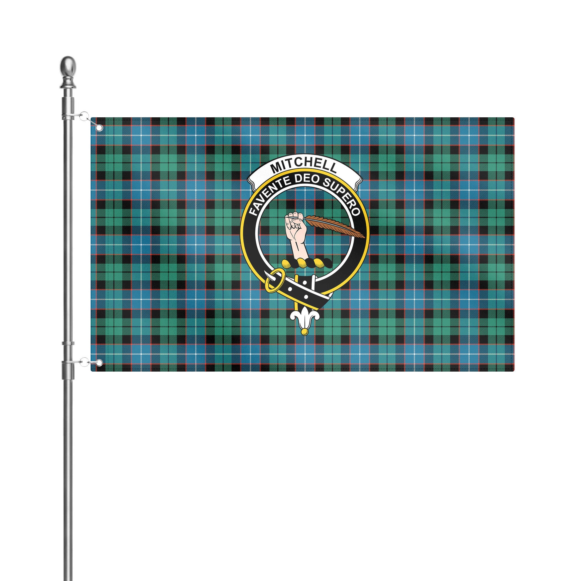 Mitchell Ancient Tartan Crest House Flag