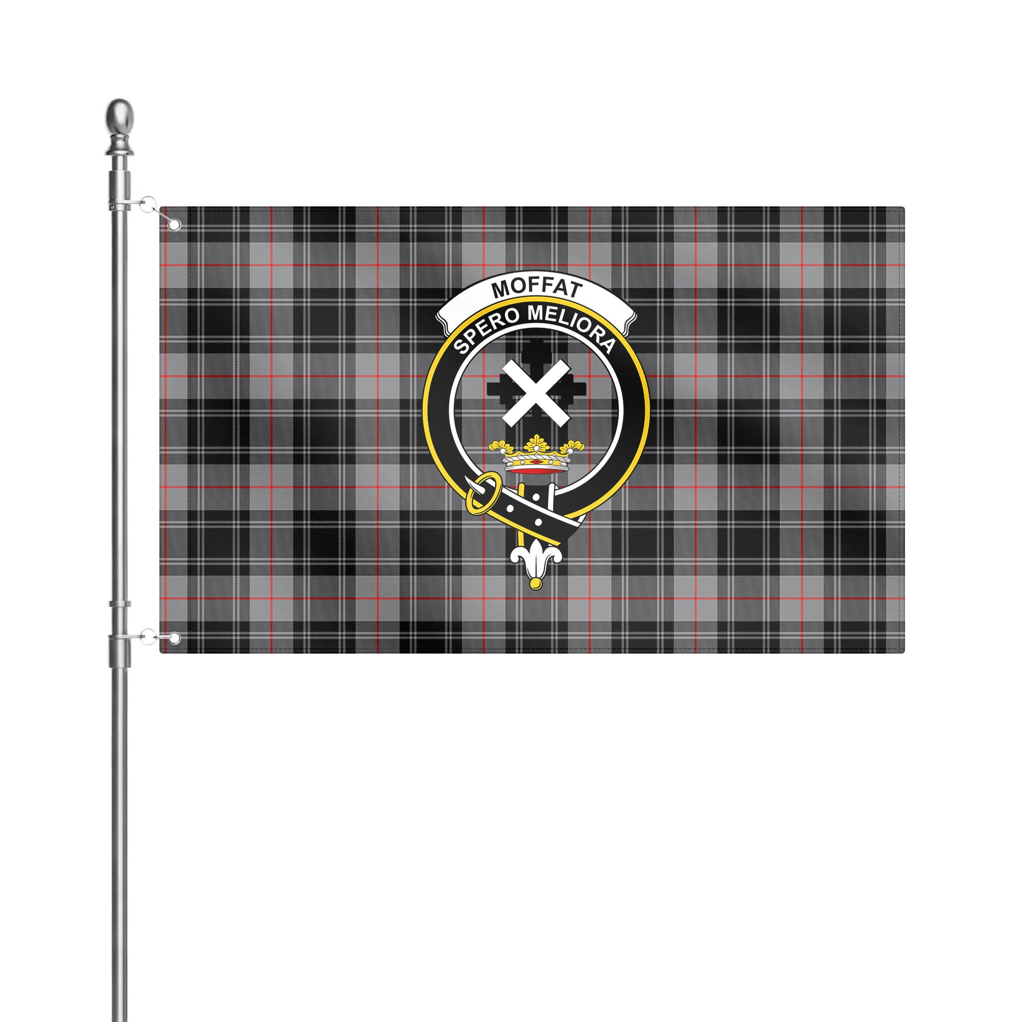Moffat Modern Tartan Crest House Flag