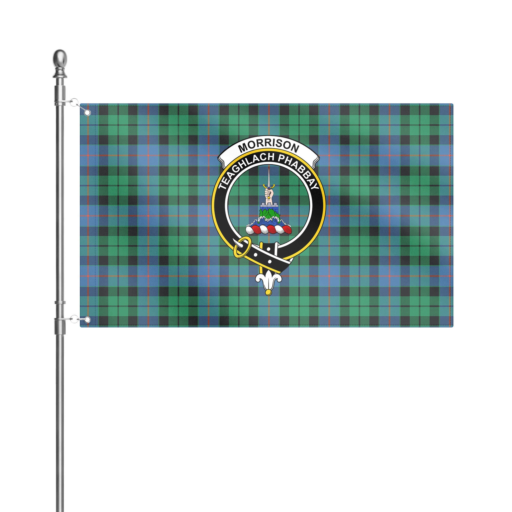Morrison Ancient Tartan Crest House Flag