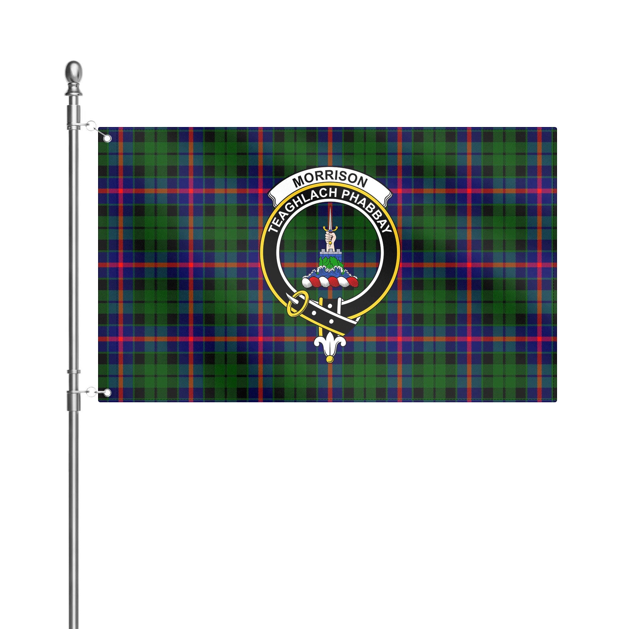 Morrison Modern Tartan Crest House Flag