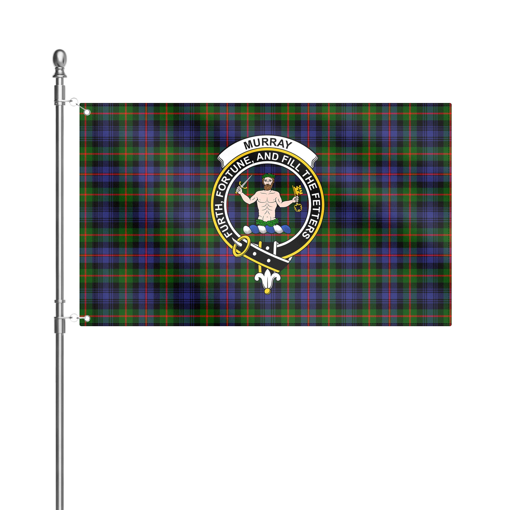 Murray of Atholl Modern Tartan Crest House Flag