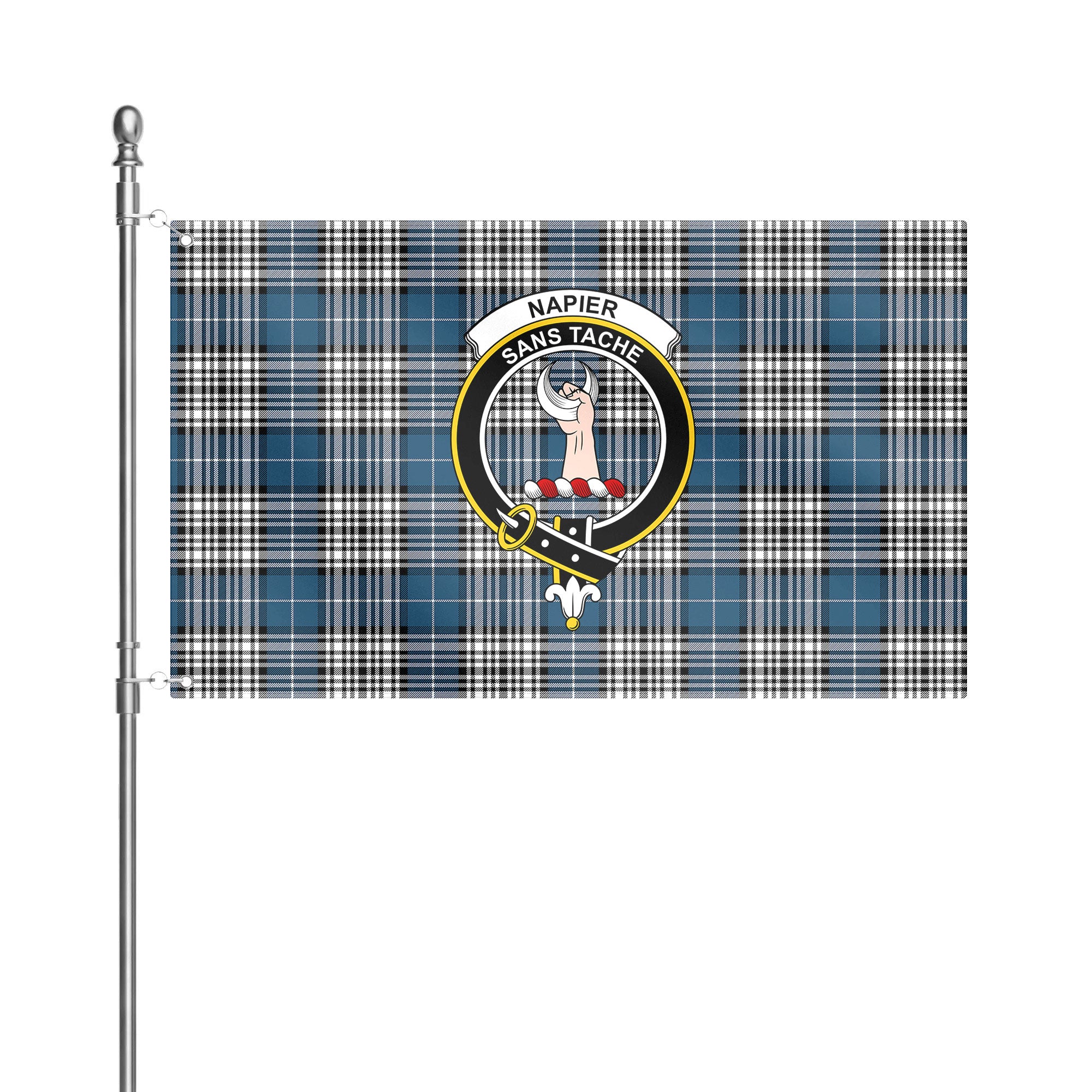 Napier Modern Tartan Crest House Flag
