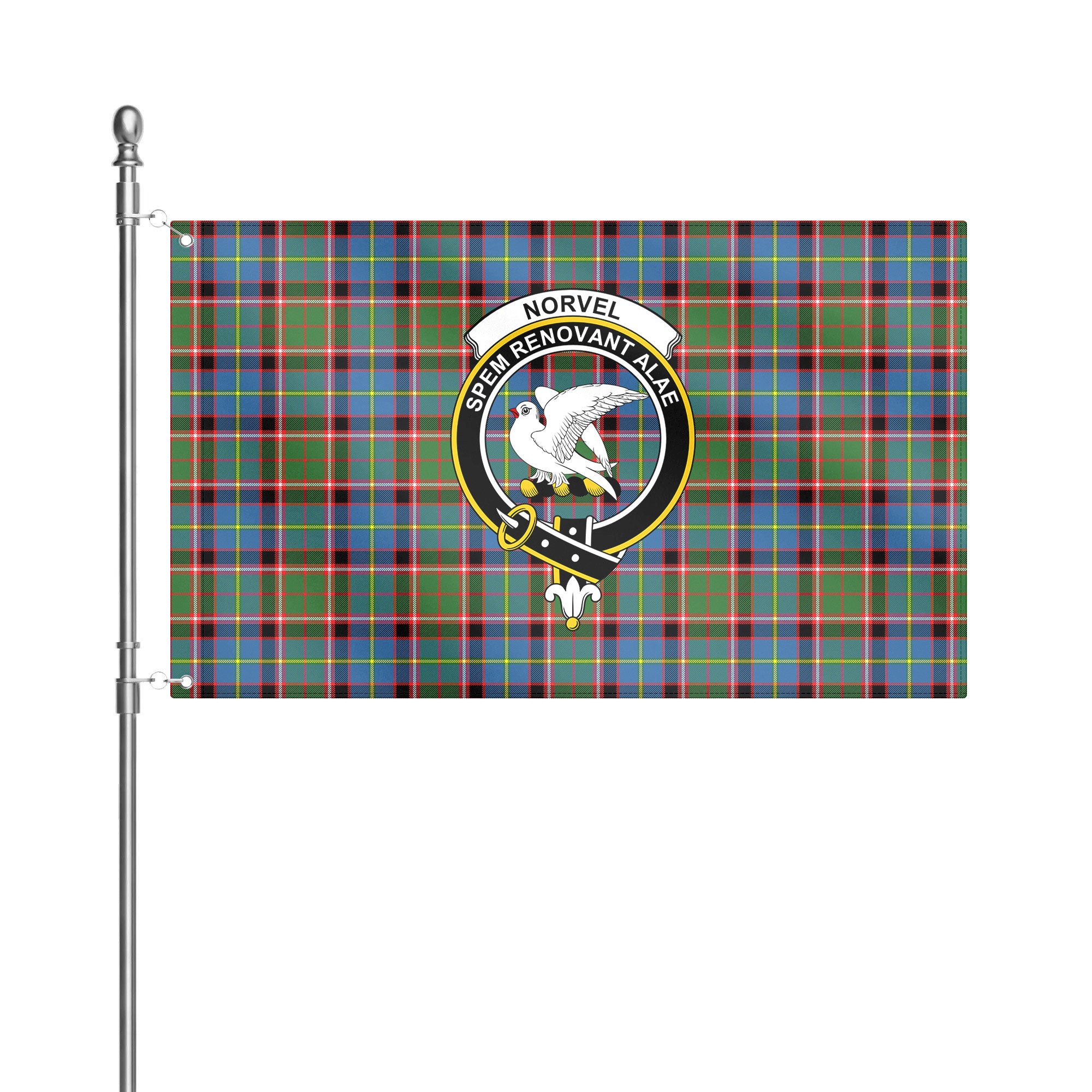 Norvel (or Norvill) Tartan Crest House Flag