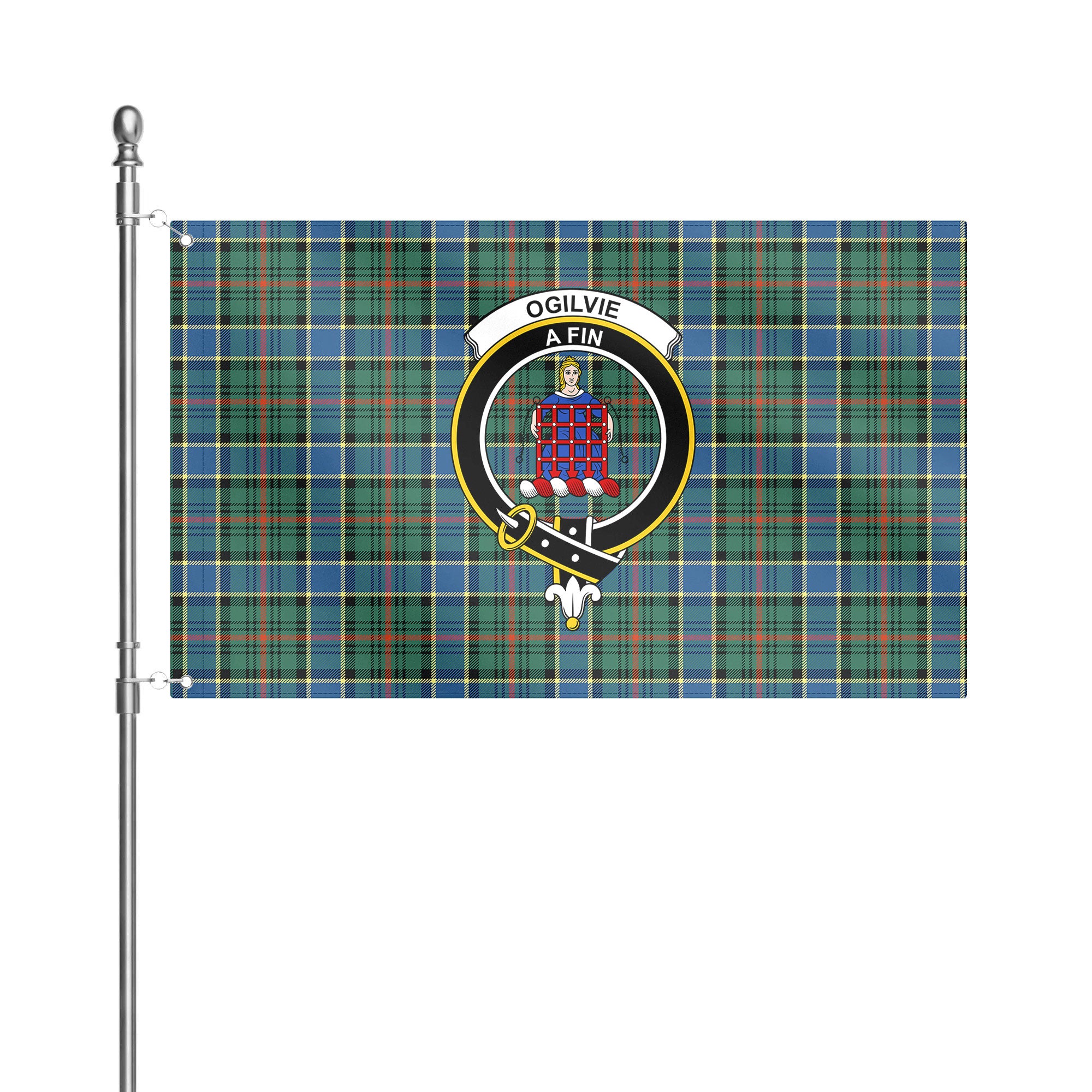 Ogilvie Hunting Ancient Tartan Crest House Flag