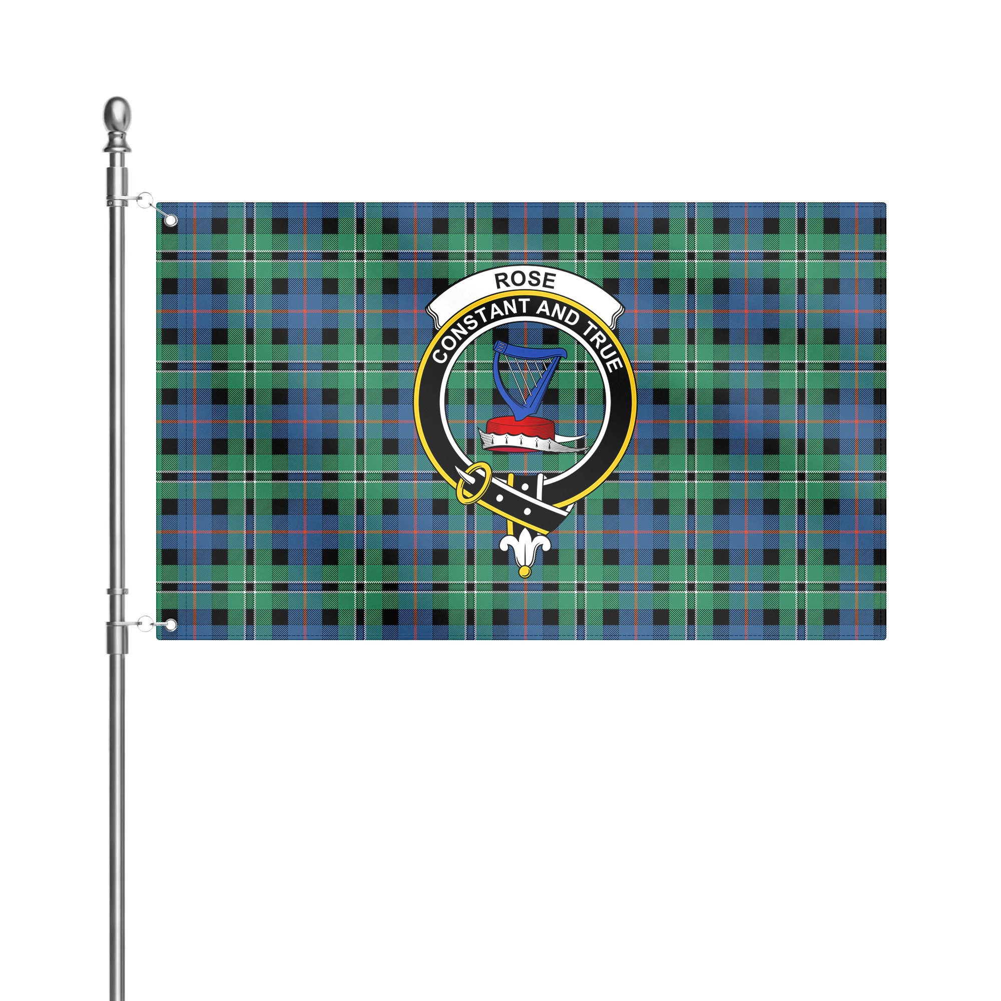 Rose Hunting Ancient Tartan Crest House Flag