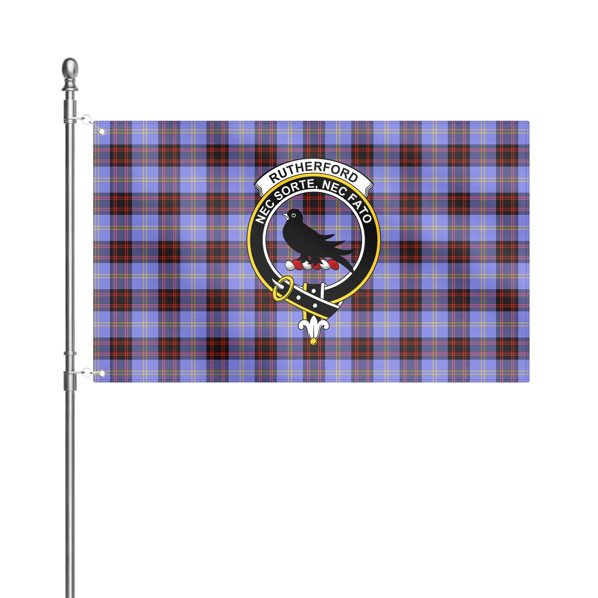 Rutherford Tartan Crest House Flag