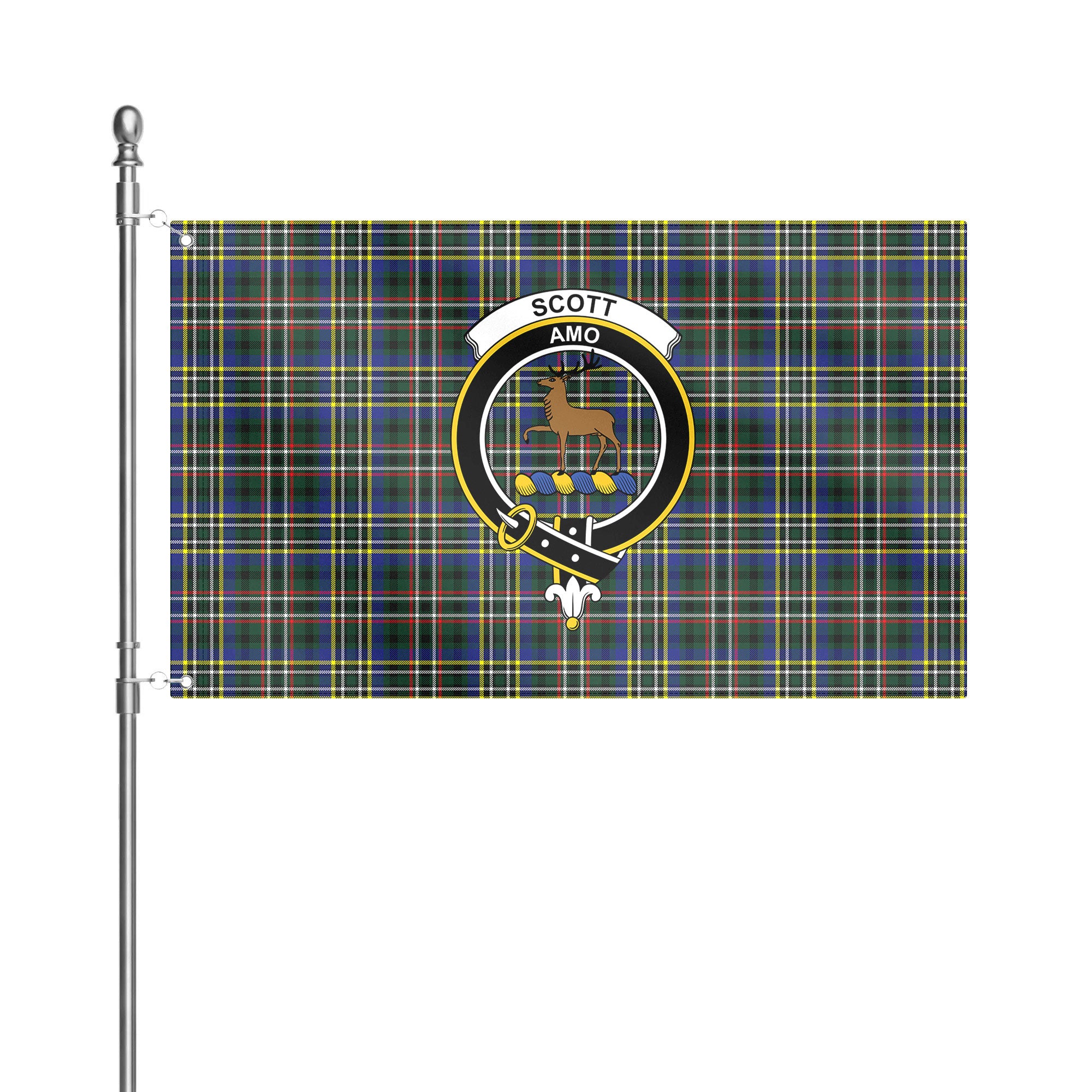 Scott Green Modern Tartan Crest House Flag
