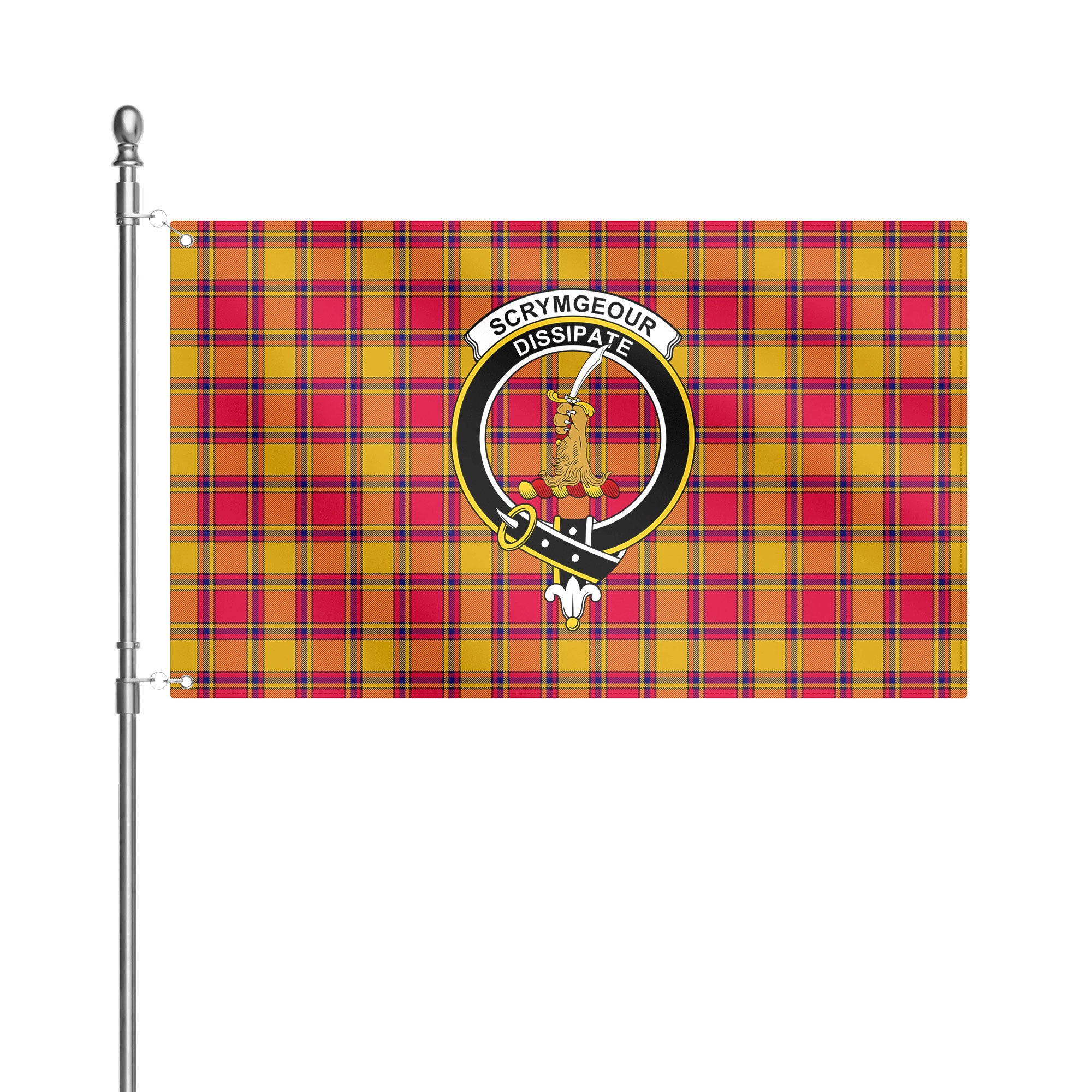 Scrymgeour Tartan Crest House Flag