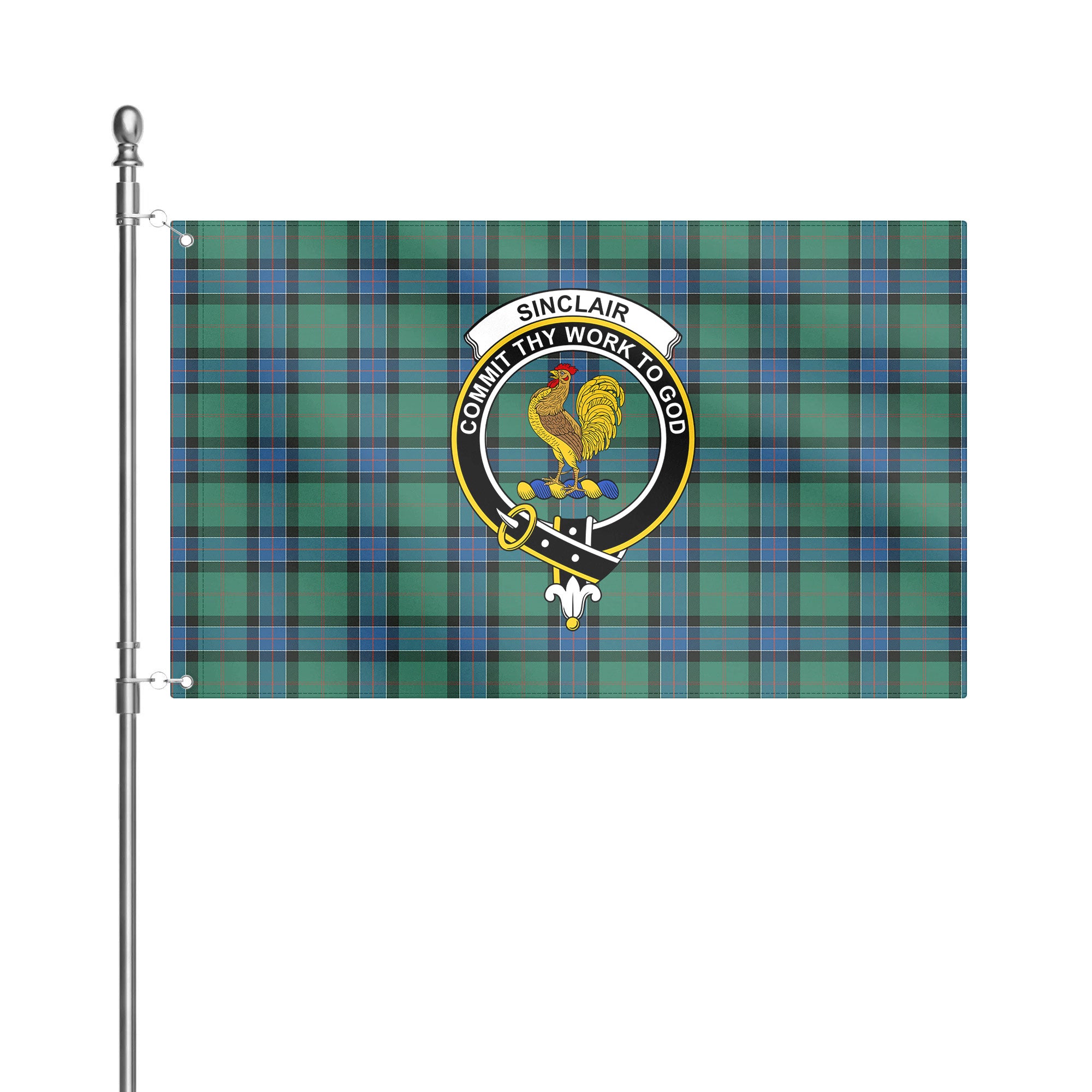 Sinclair Hunting Ancient Tartan Crest House Flag