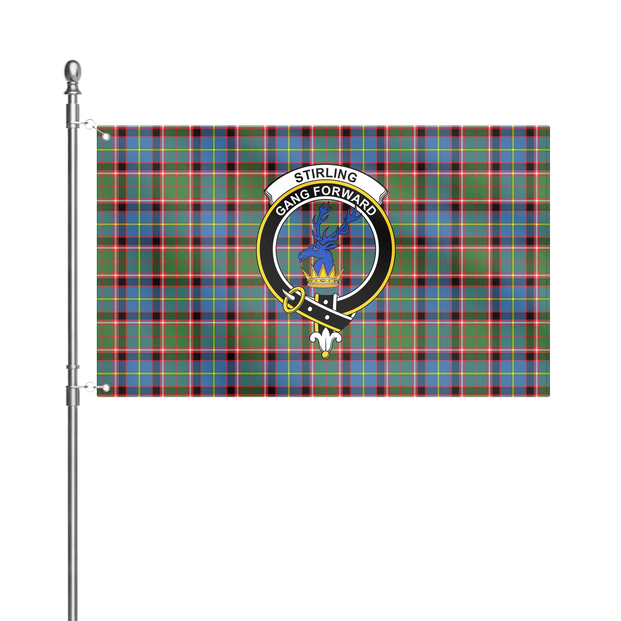 Stirling (of Cadder-Present Chief) Tartan Crest House Flag