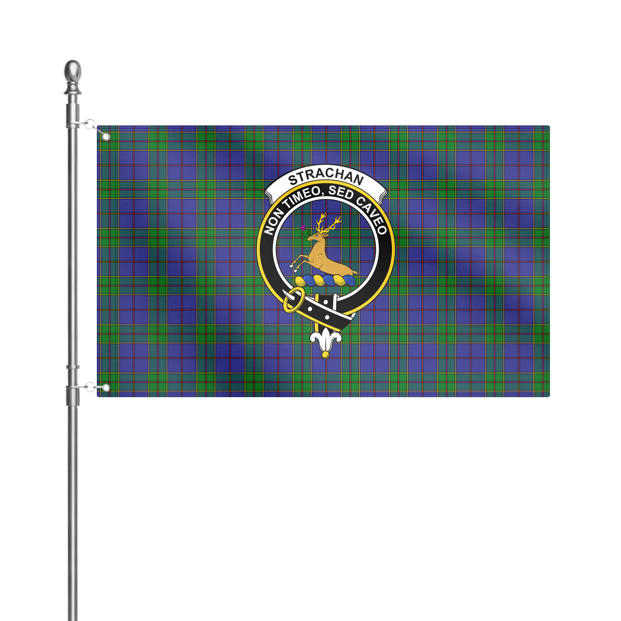 Strachan Tartan Crest House Flag