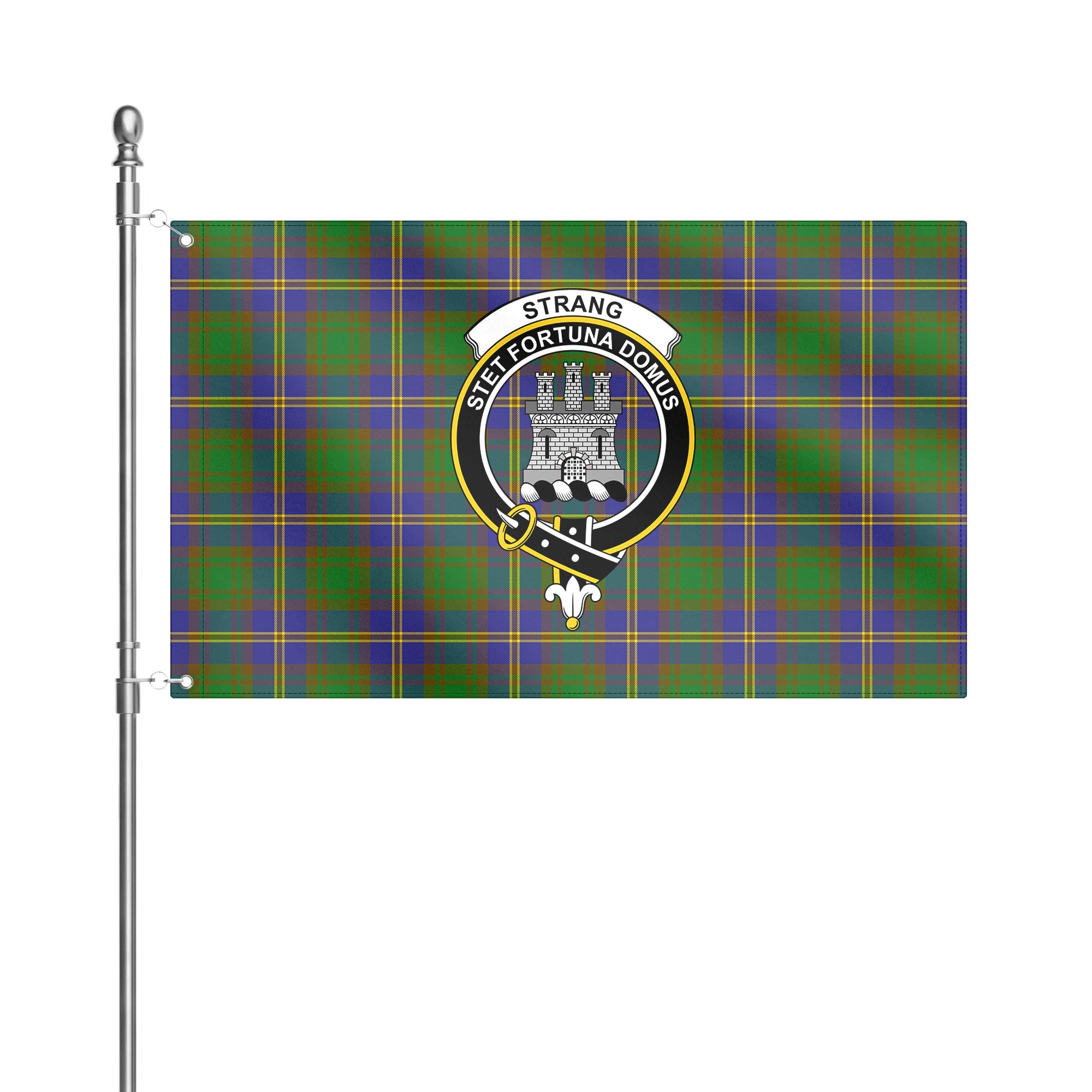 Strang (or Strange) Tartan Crest House Flag
