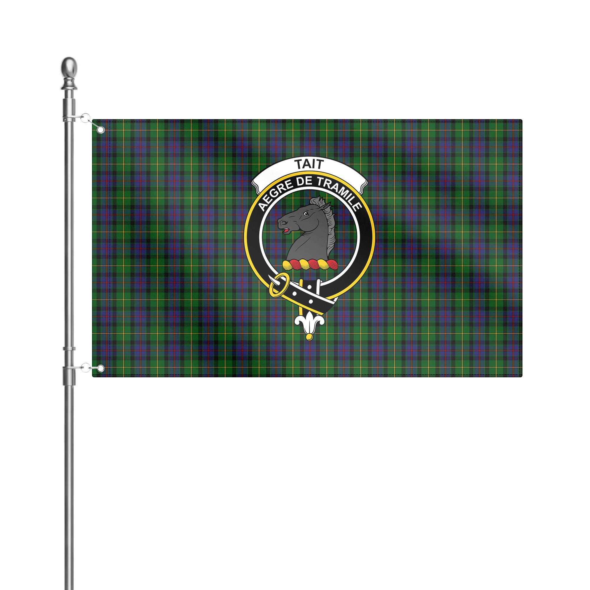 Tait Tartan Crest House Flag