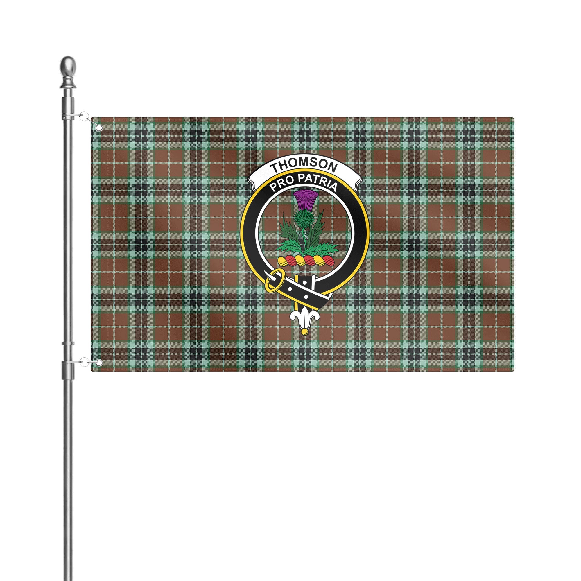 Thomson Hunting Modern Tartan Crest House Flag