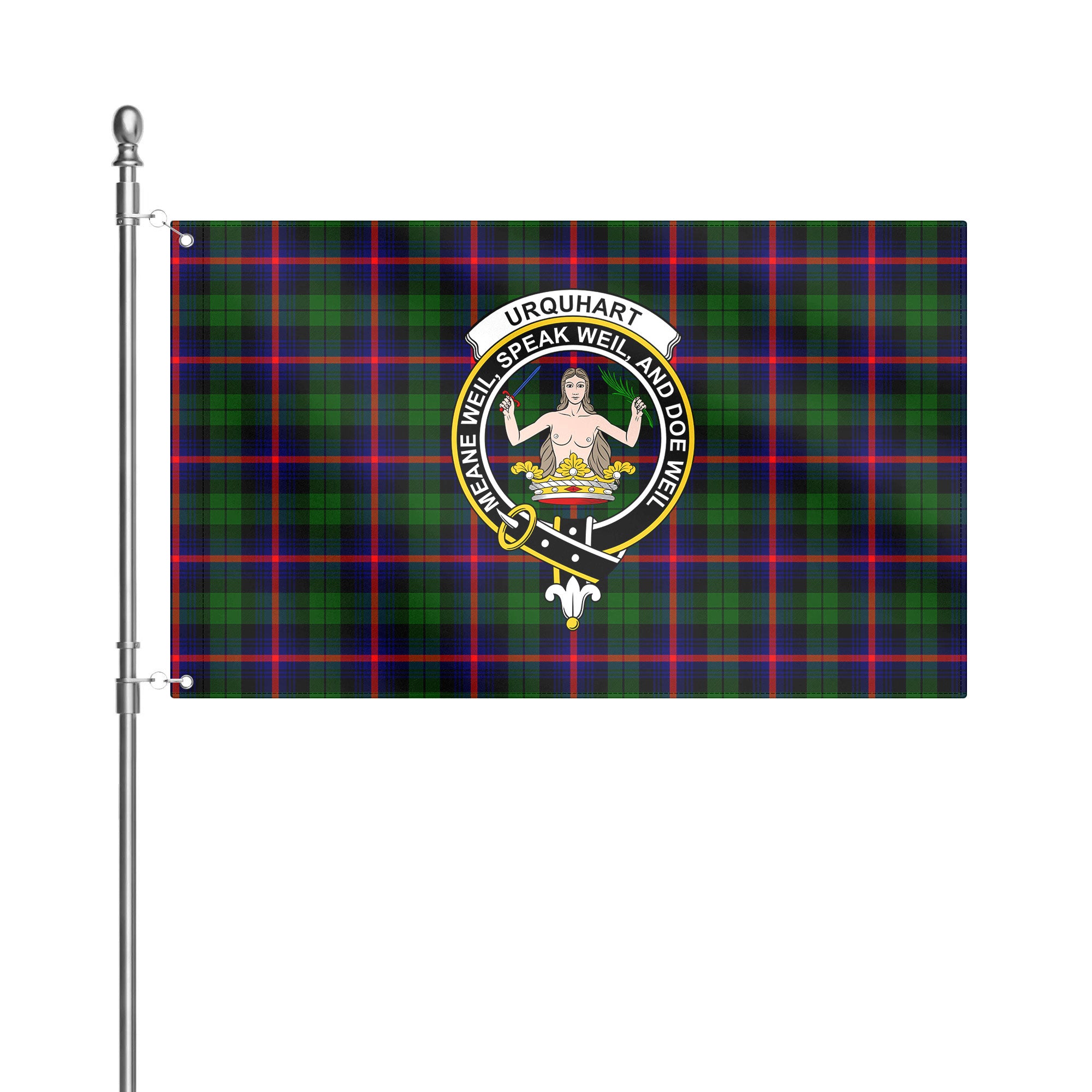 Urquhart Modern Tartan Crest House Flag