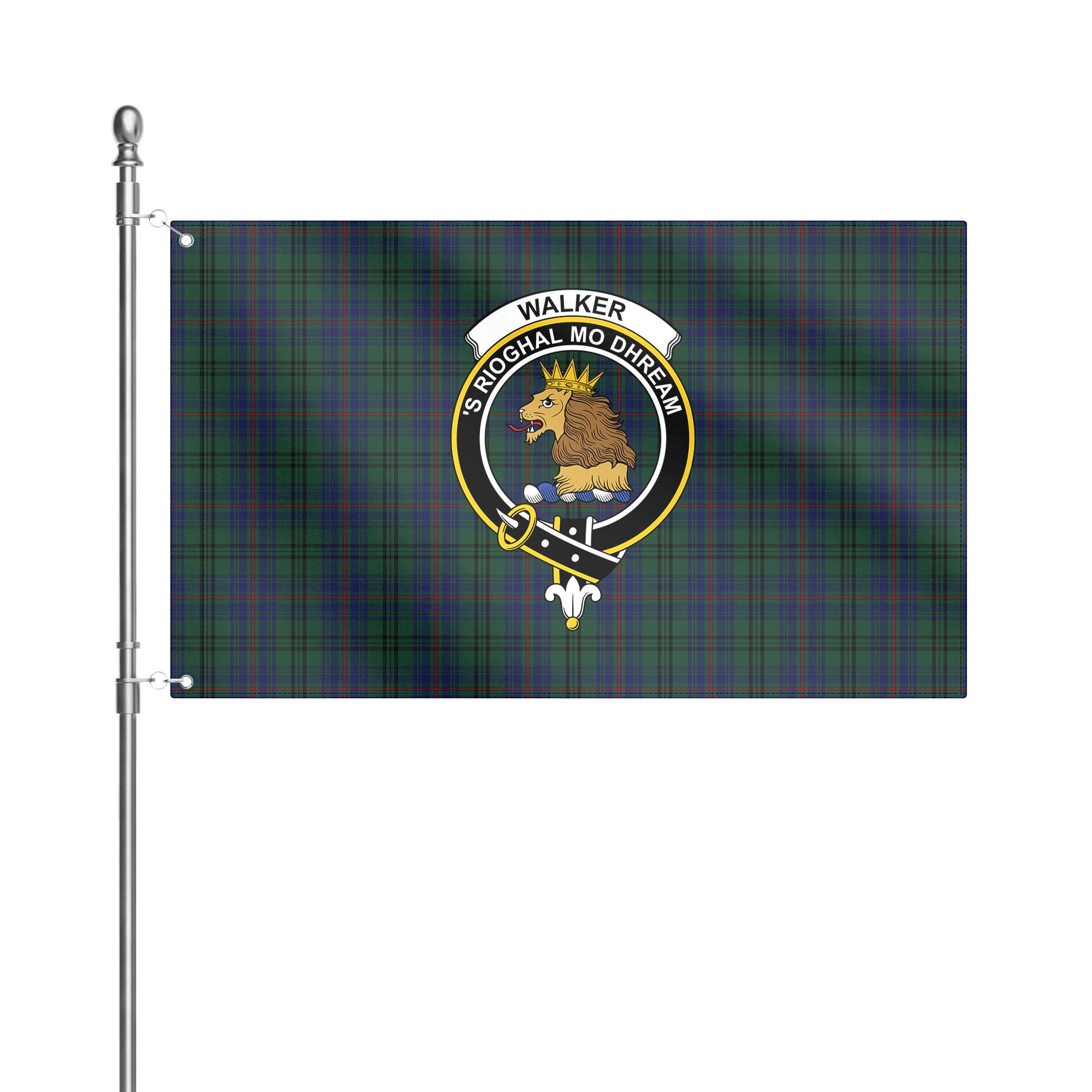Walker Hunting Tartan Crest House Flag