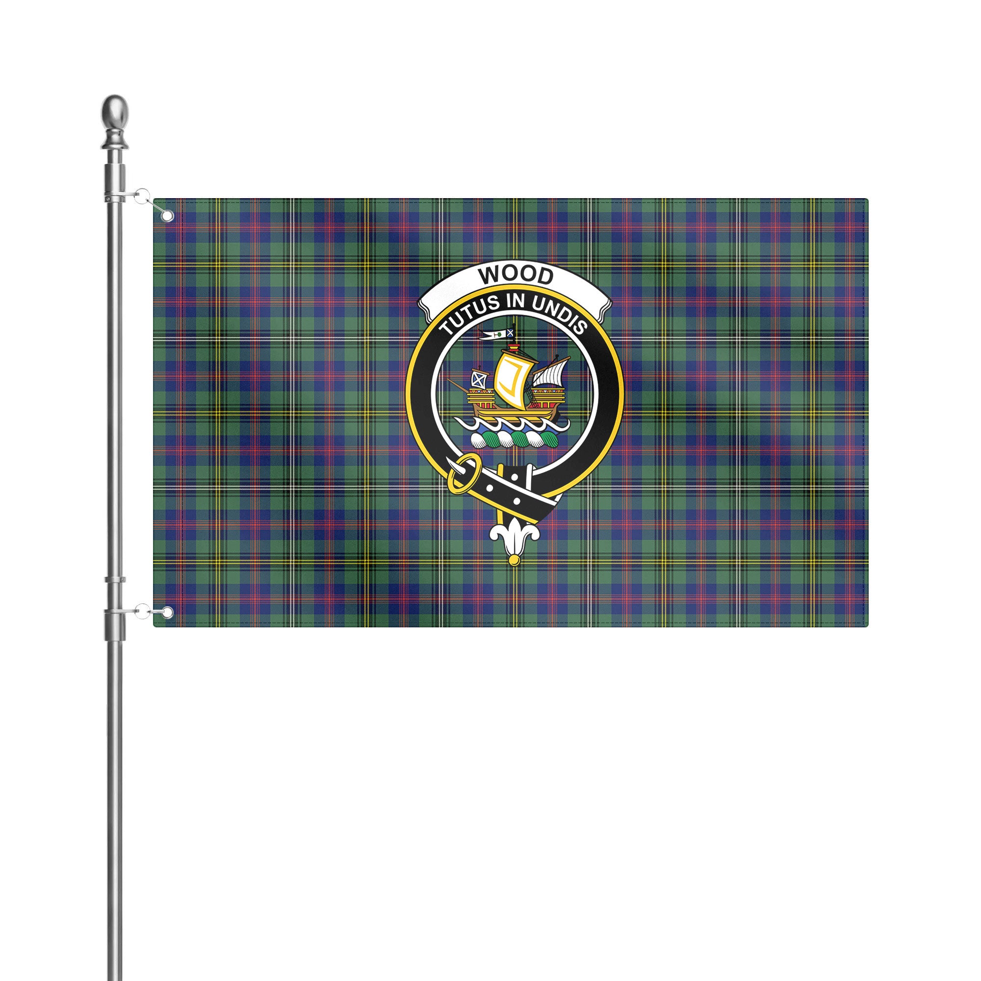 Wood Tartan Crest House Flag