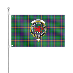 Young Modern Tartan Crest House Flag