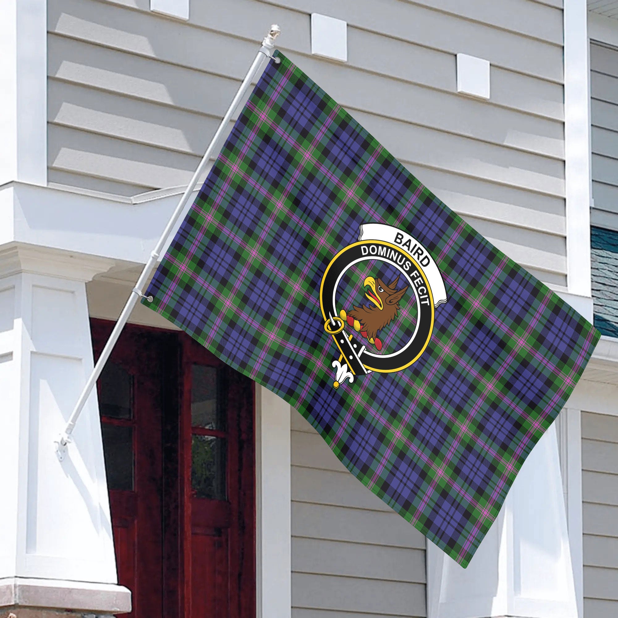 Baird Modern Tartan Crest House Flag