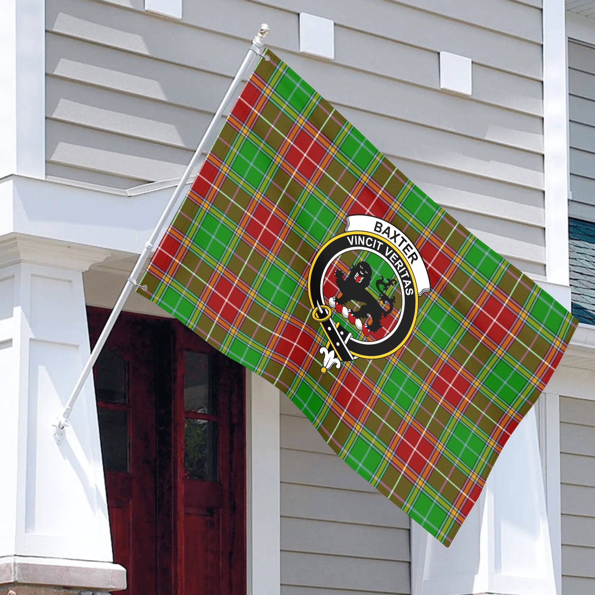 Baxter Modern Tartan Crest House Flag