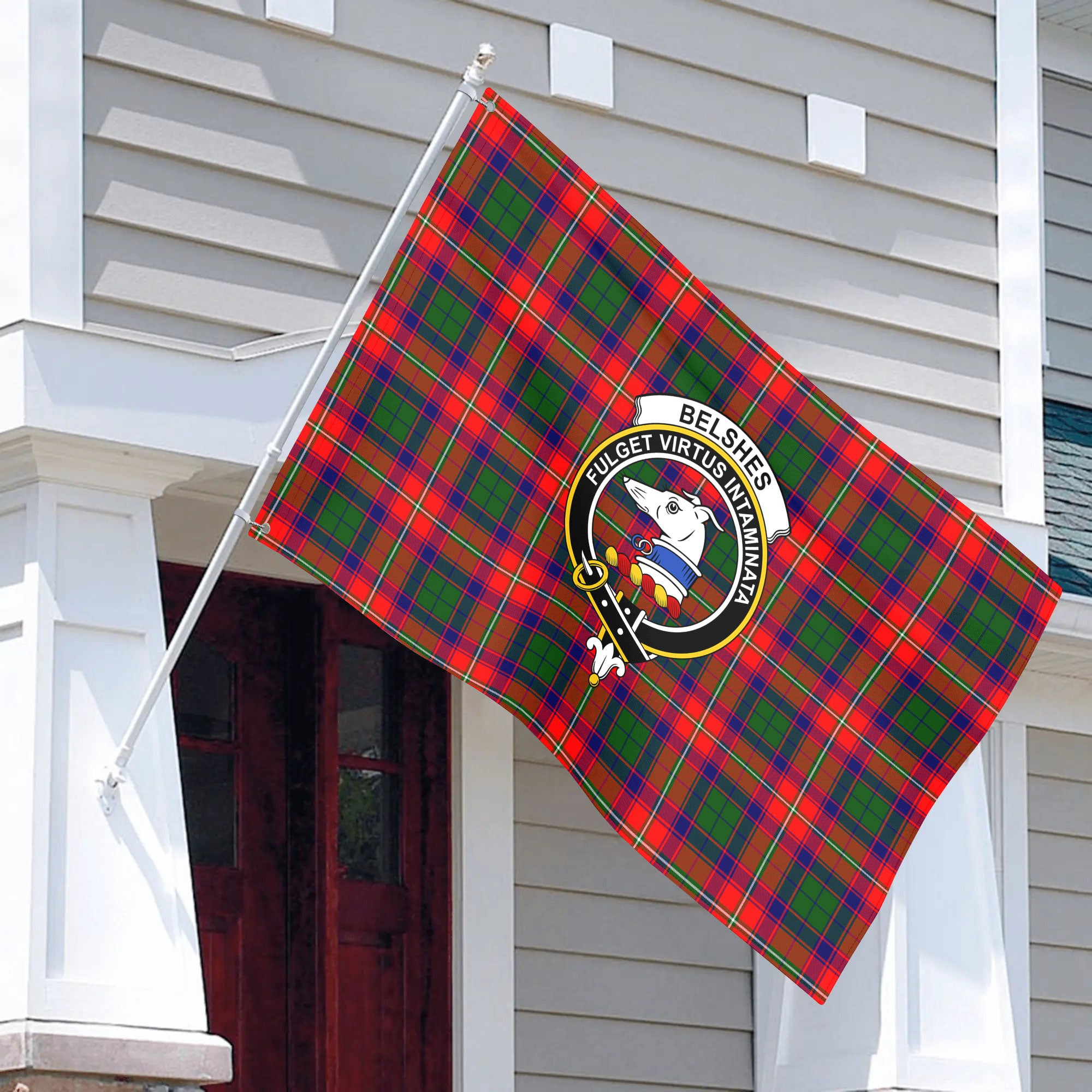 Belshes Tartan Crest House Flag