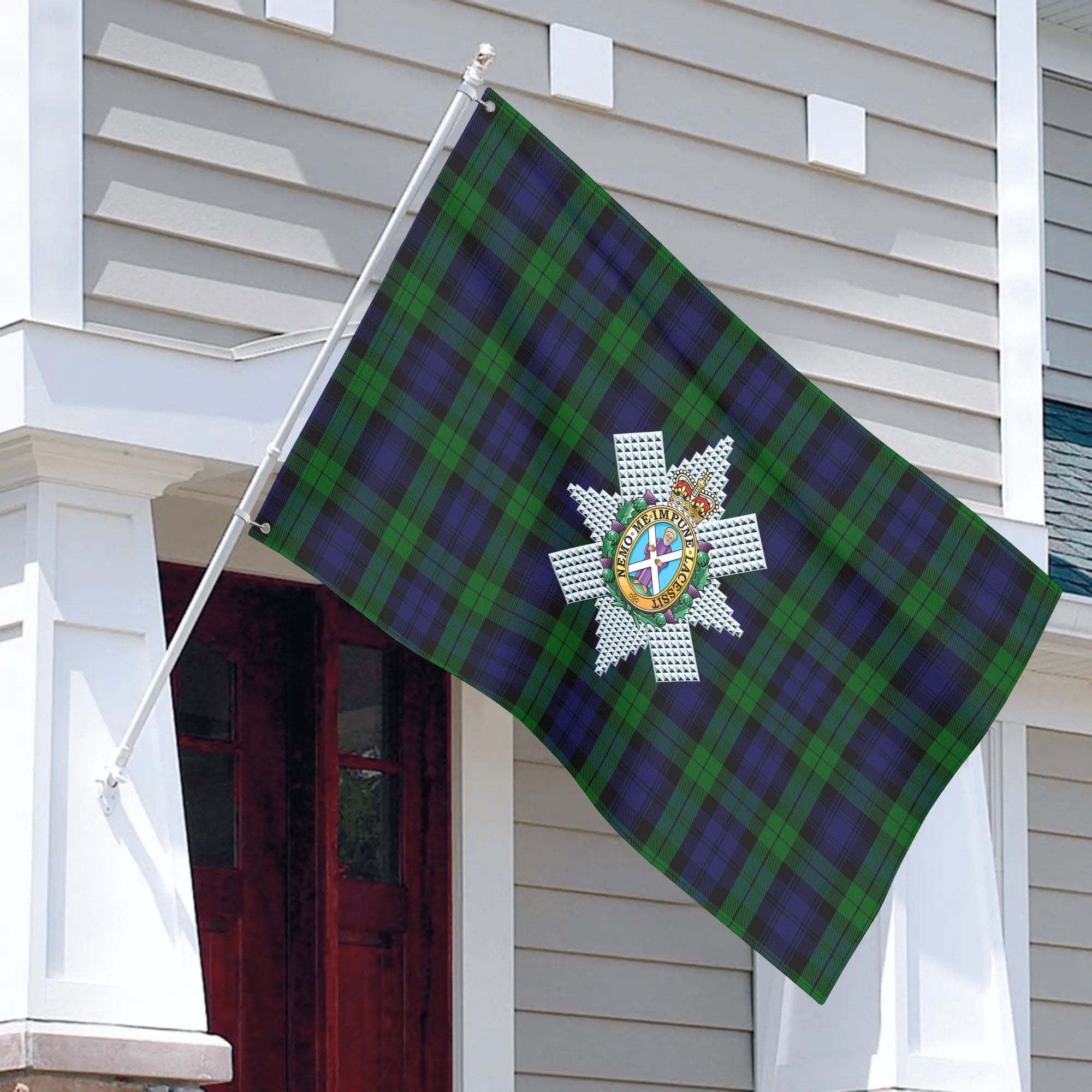 Black Watch Tartan Crest House Flag