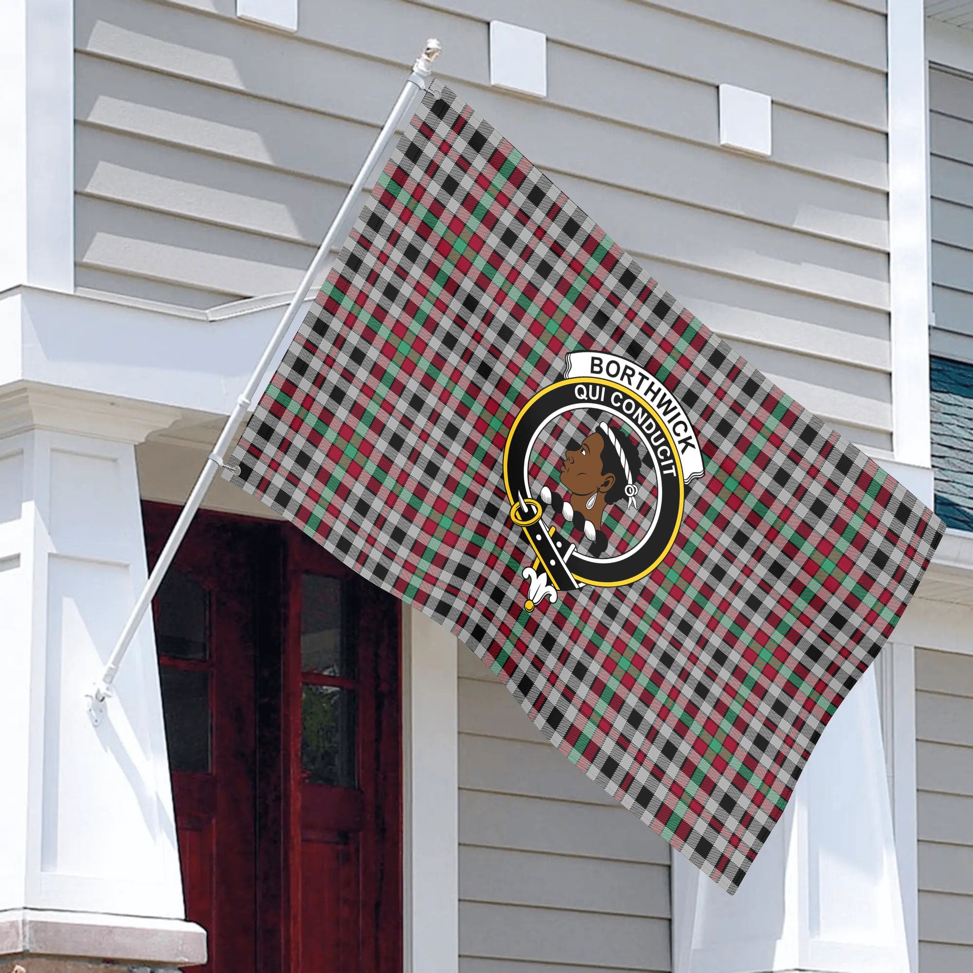 Borthwick Ancient Tartan Crest House Flag