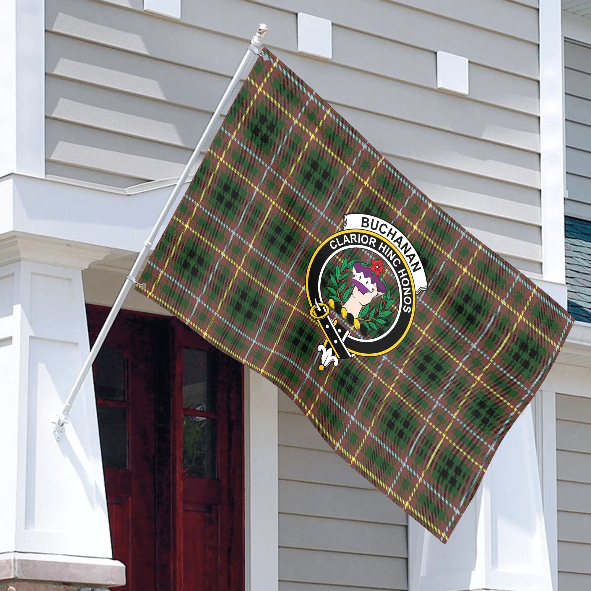 Buchanan Hunting Tartan Crest House Flag