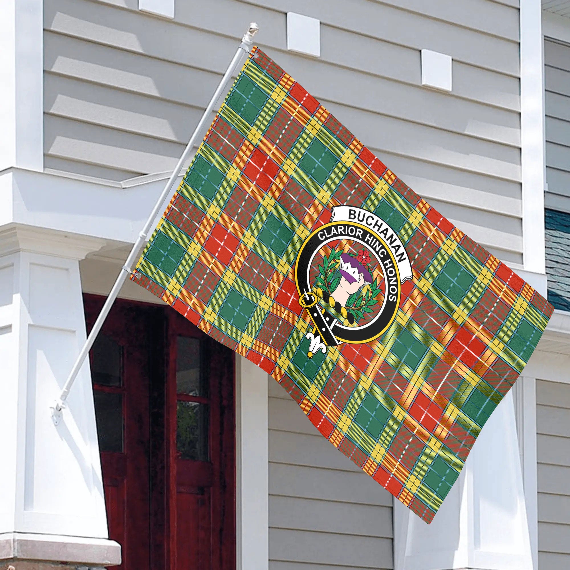 Buchanan Old Sett Tartan Crest House Flag