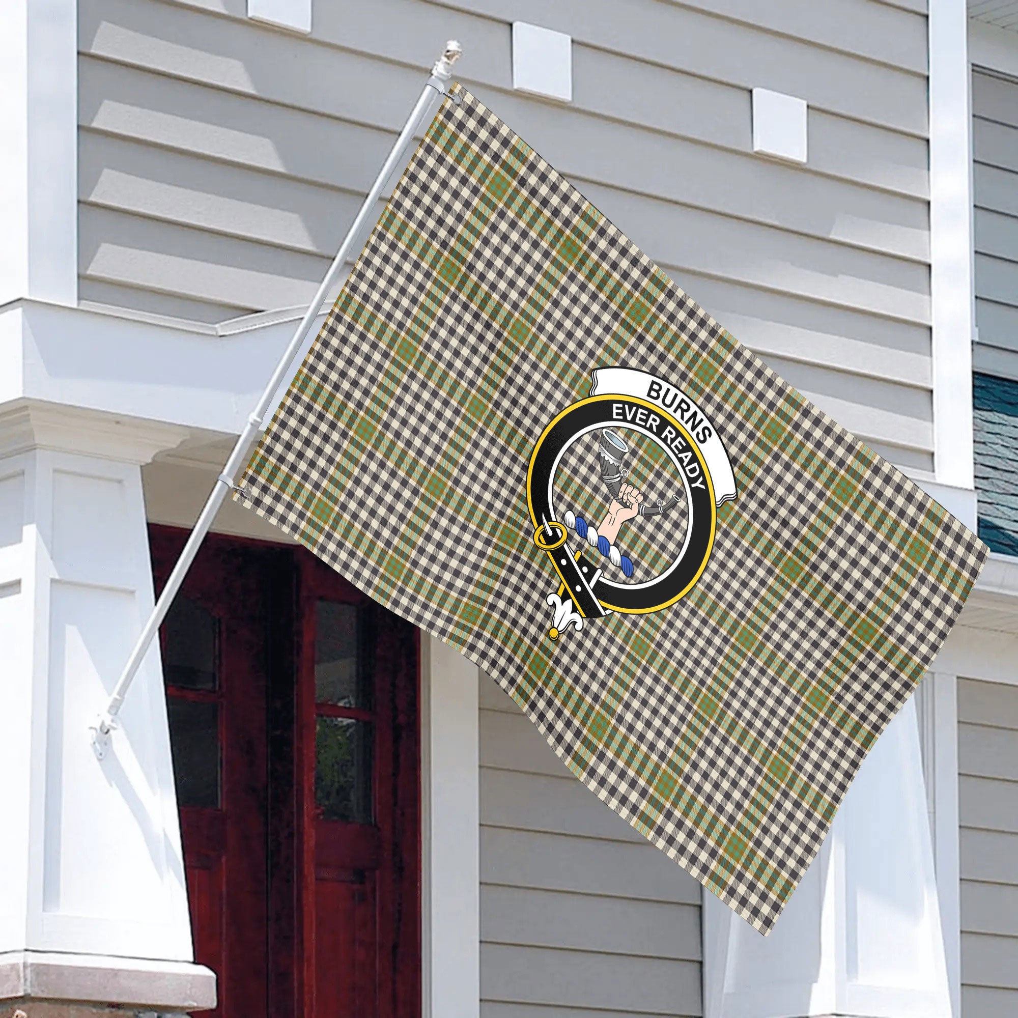 Burns Check Tartan Crest House Flag