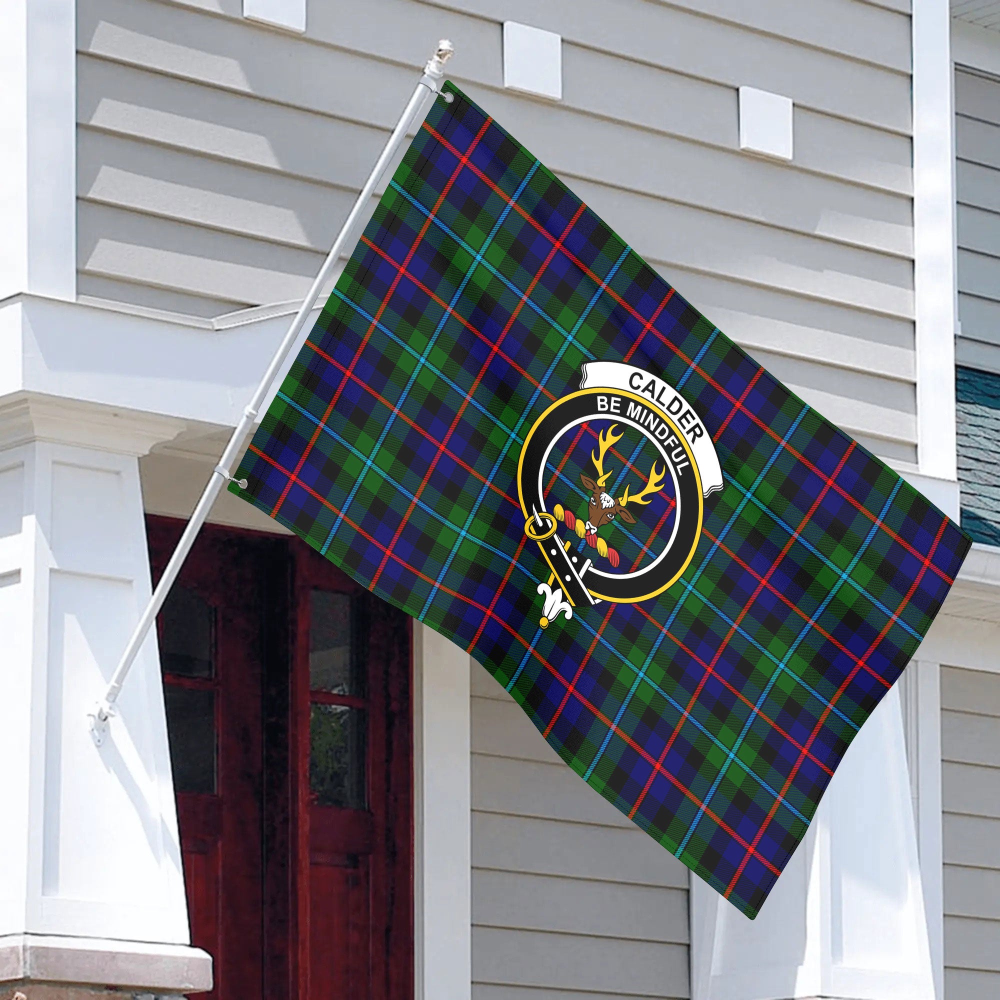 Calder Tartan Crest House Flag