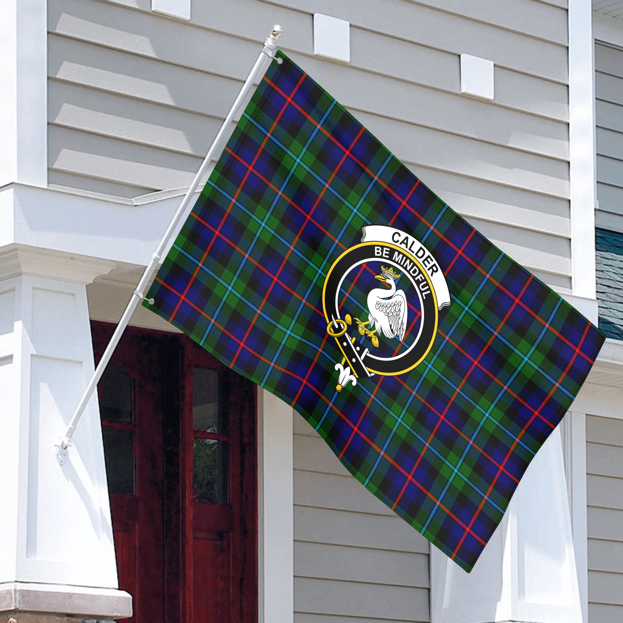 Calder (Calder-Campbell) Tartan Crest House Flag