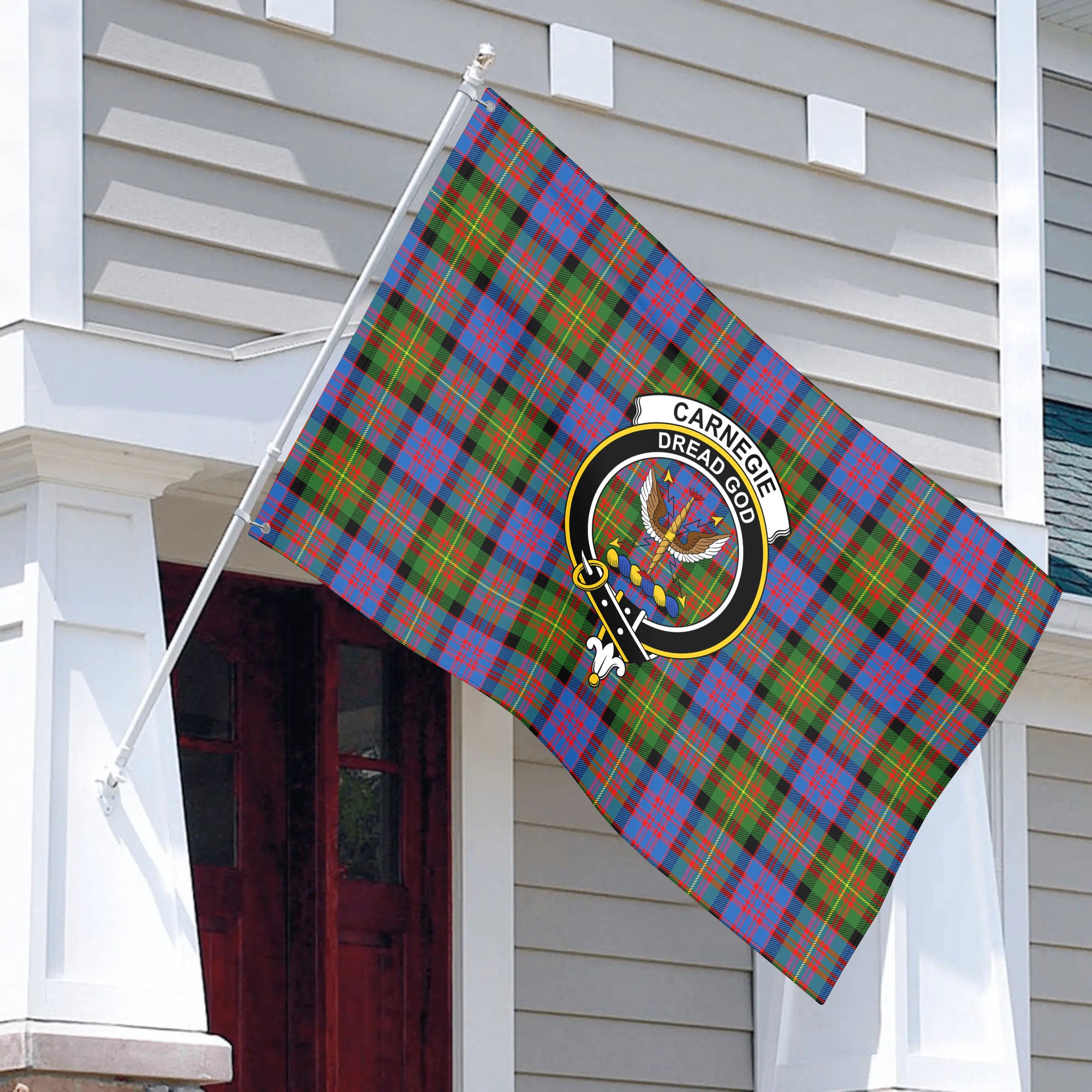 Carnegie Ancient Tartan Crest House Flag