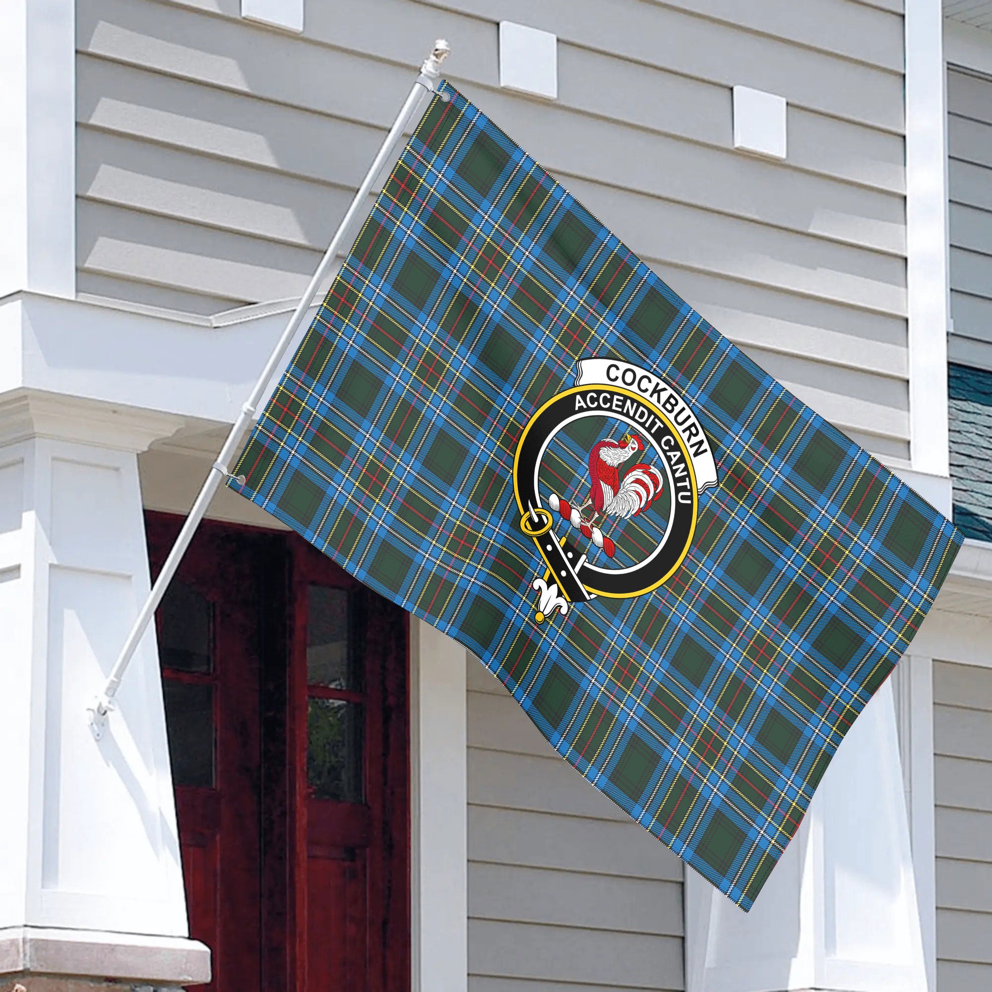 Cockburn Modern Tartan Crest House Flag