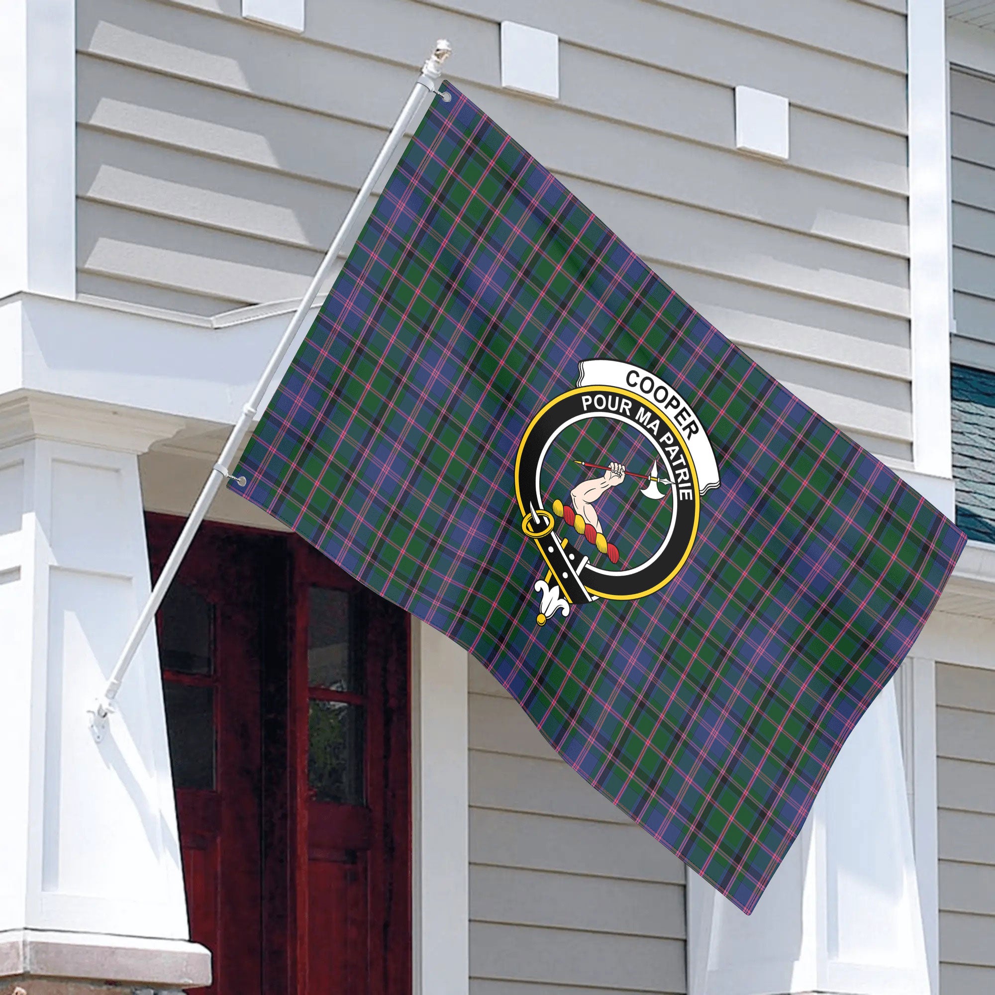 Cooper Tartan Crest House Flag