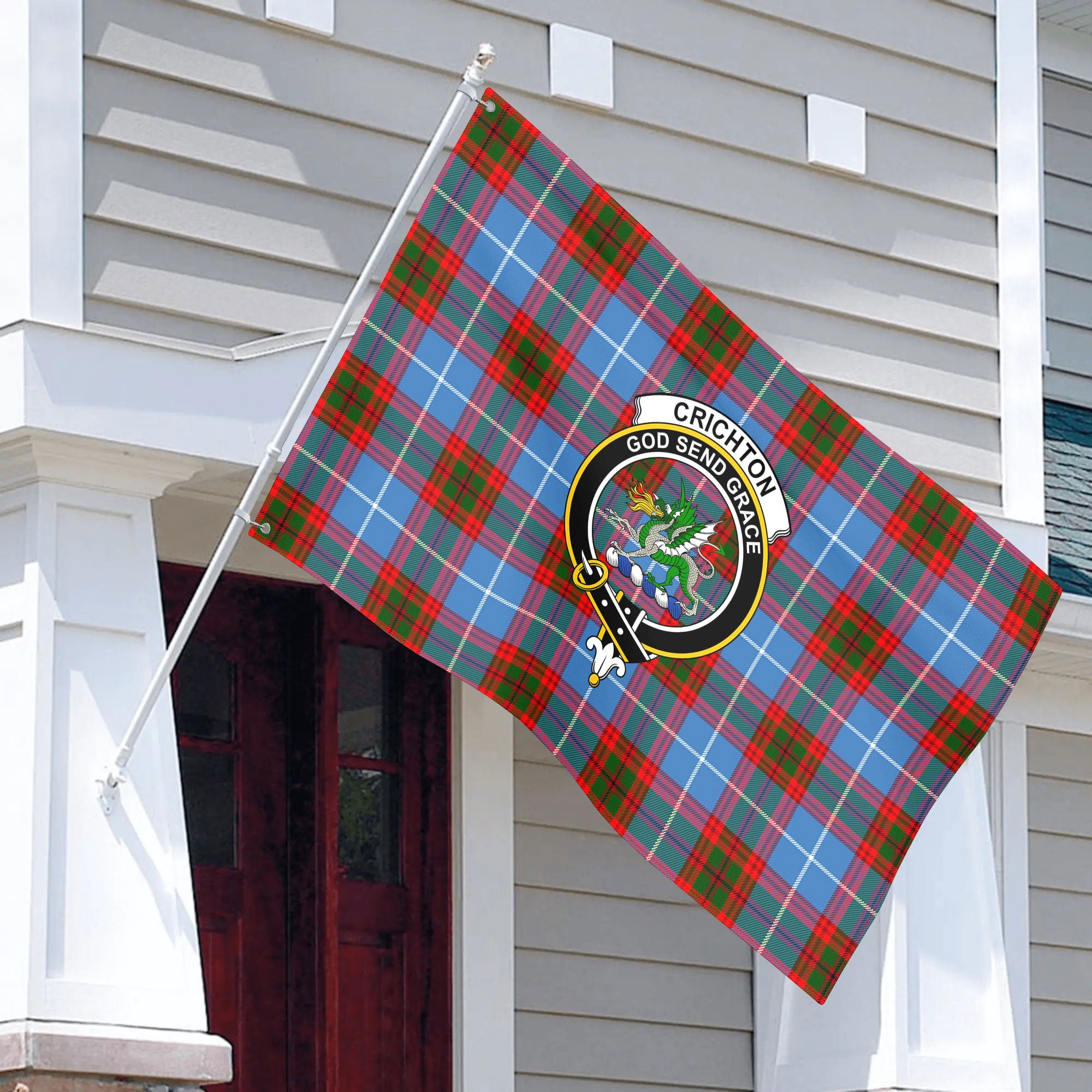 Crichton Tartan Crest House Flag