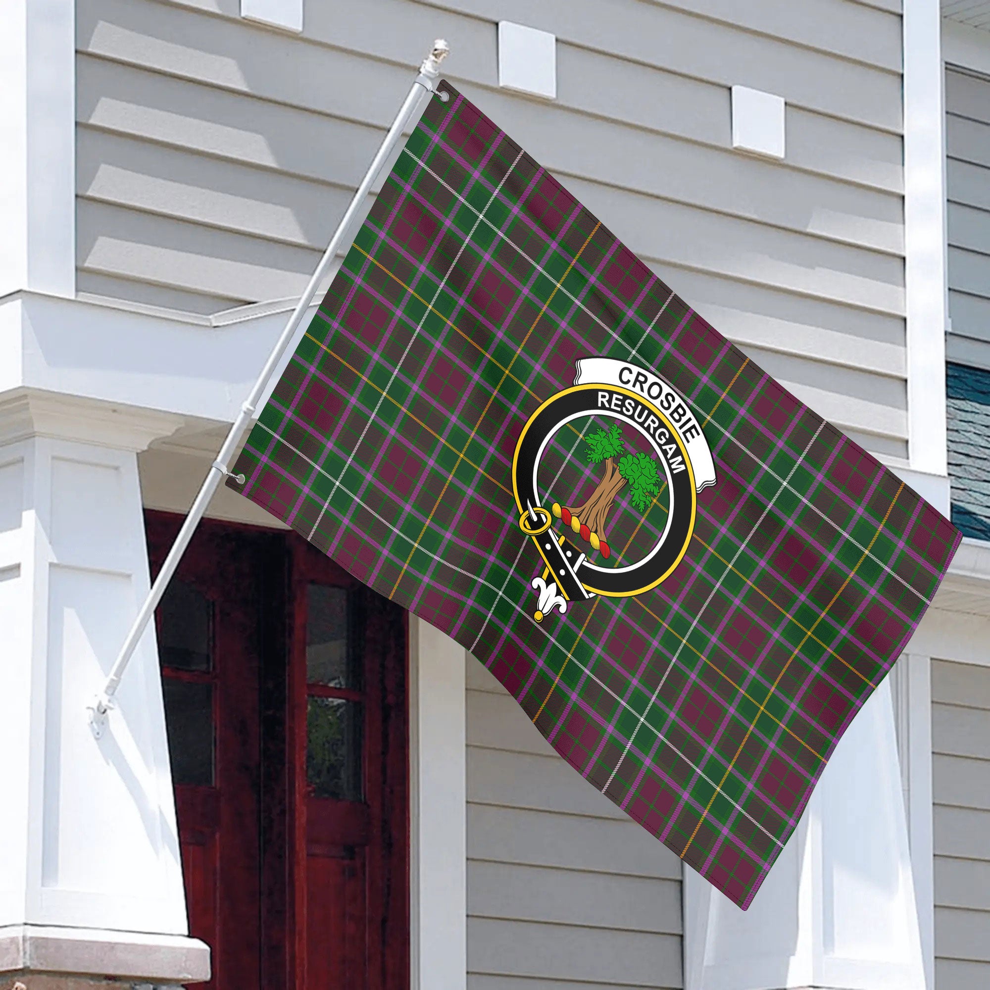 Crosbie Tartan Crest House Flag