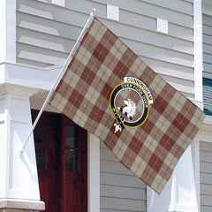 Cunningham Burgundy Dancers Tartan Crest House Flag