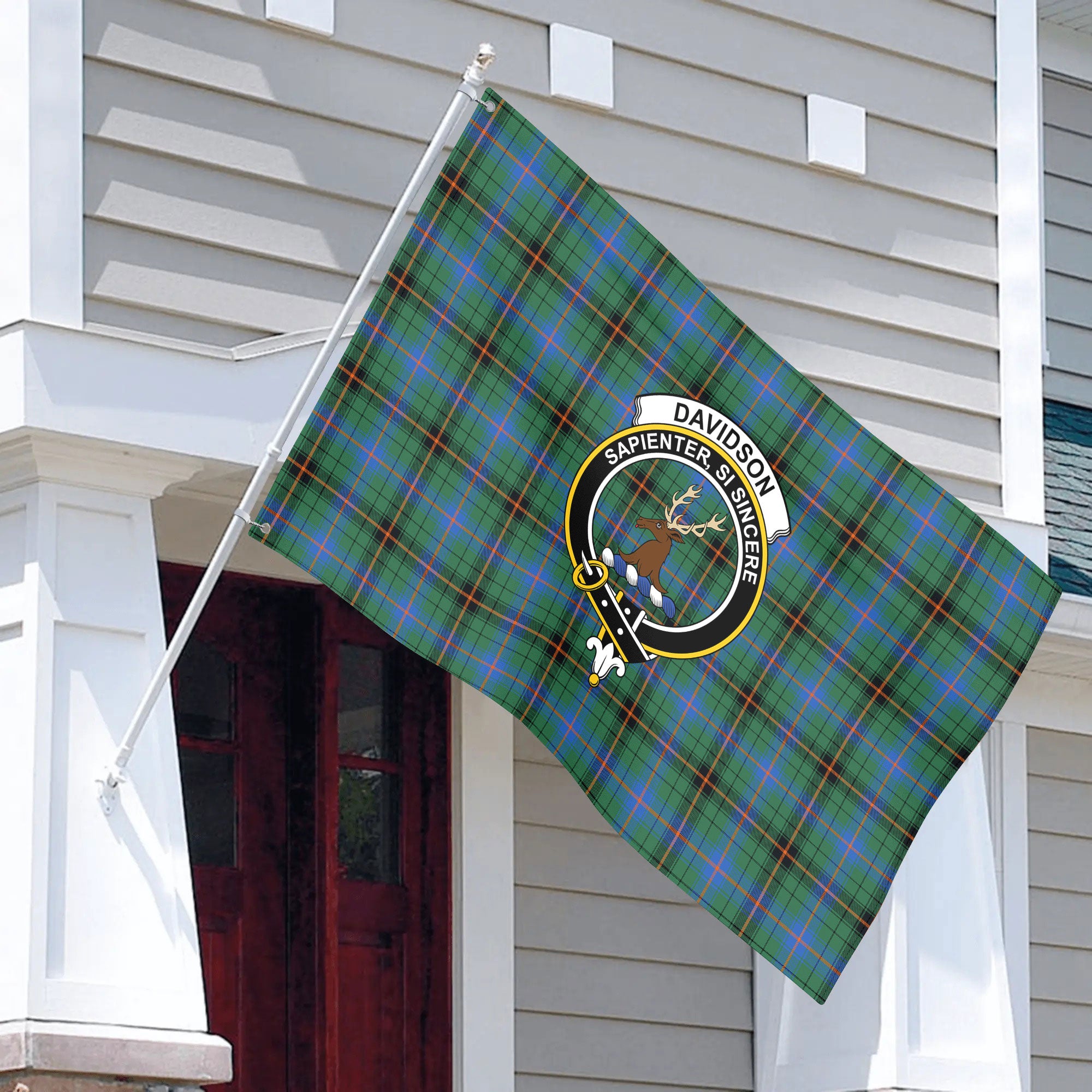 Davidson Ancient Tartan Crest House Flag