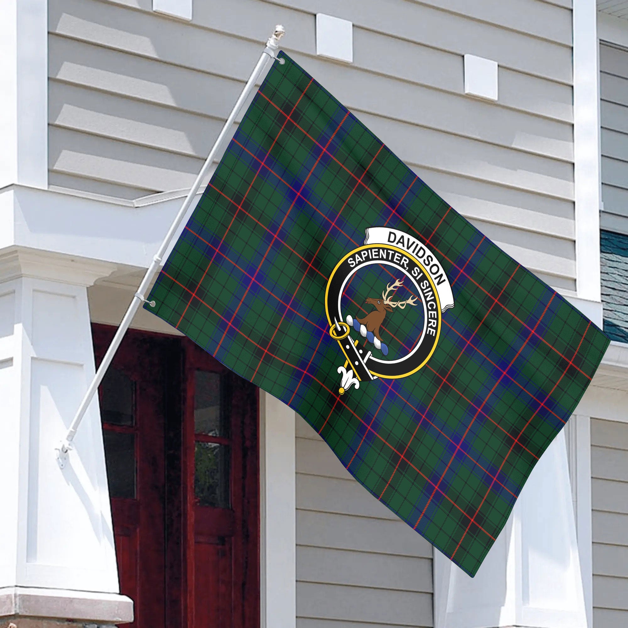 Davidson Modern Tartan Crest House Flag