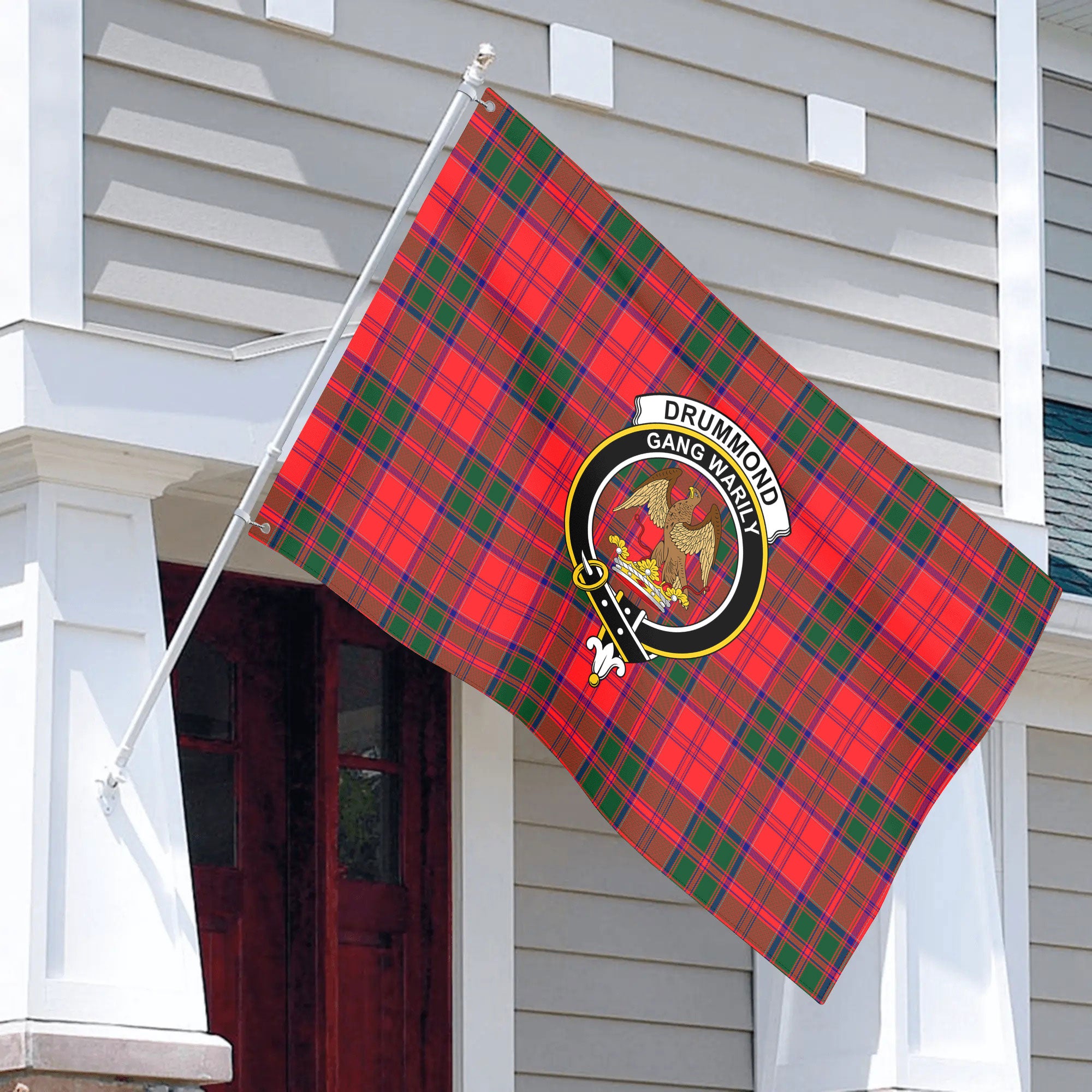 Drummond Modern Tartan Crest House Flag