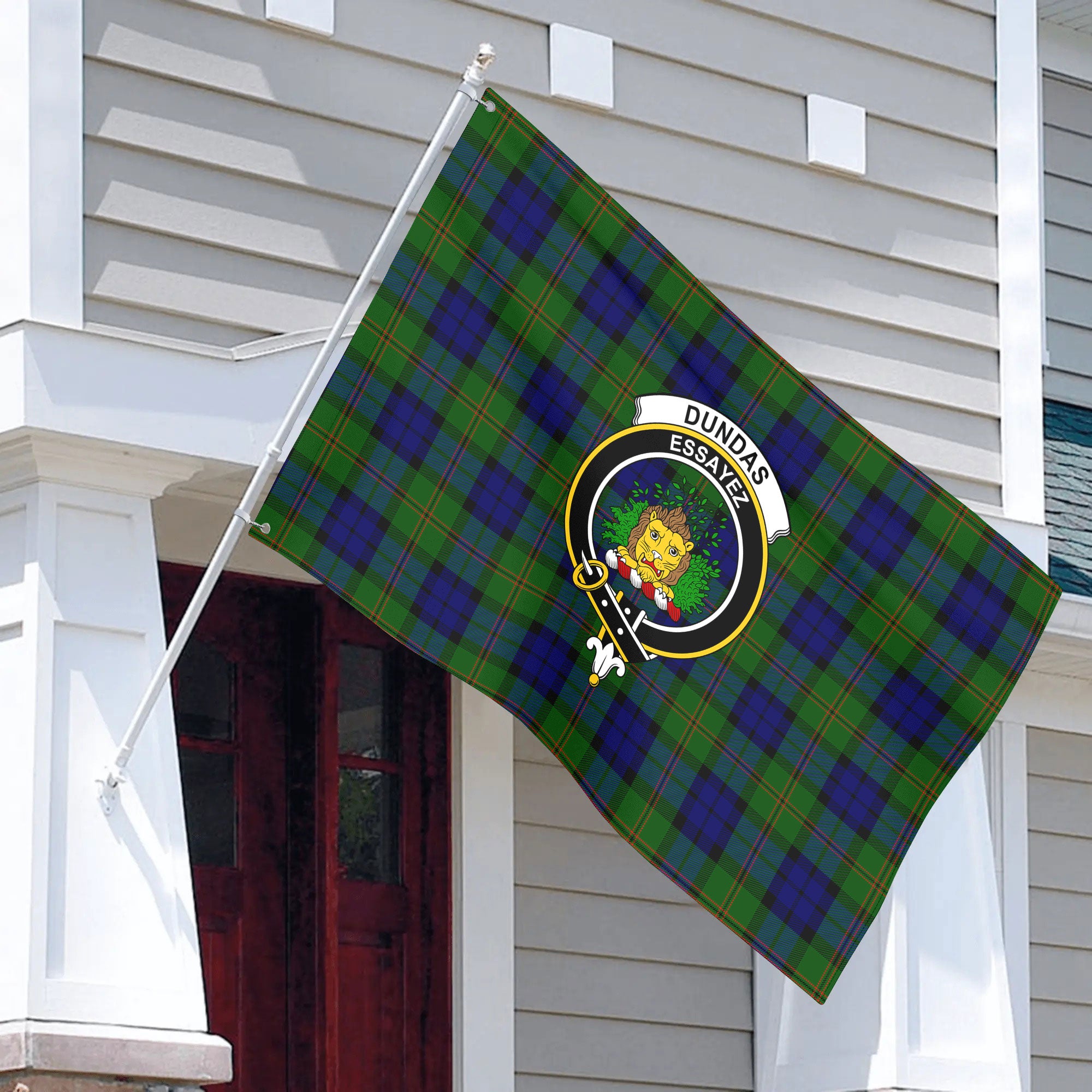 Dundas Modern Tartan Crest House Flag