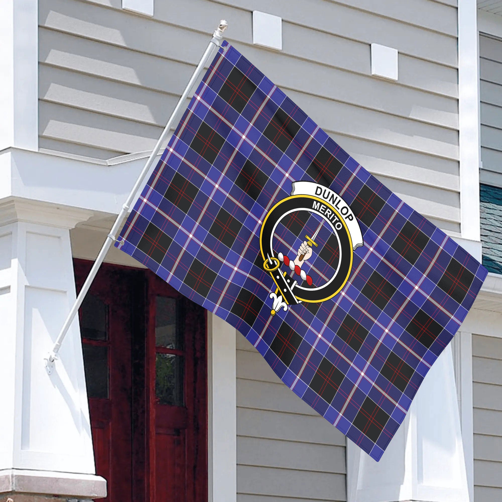 Dunlop Modern Tartan Crest House Flag