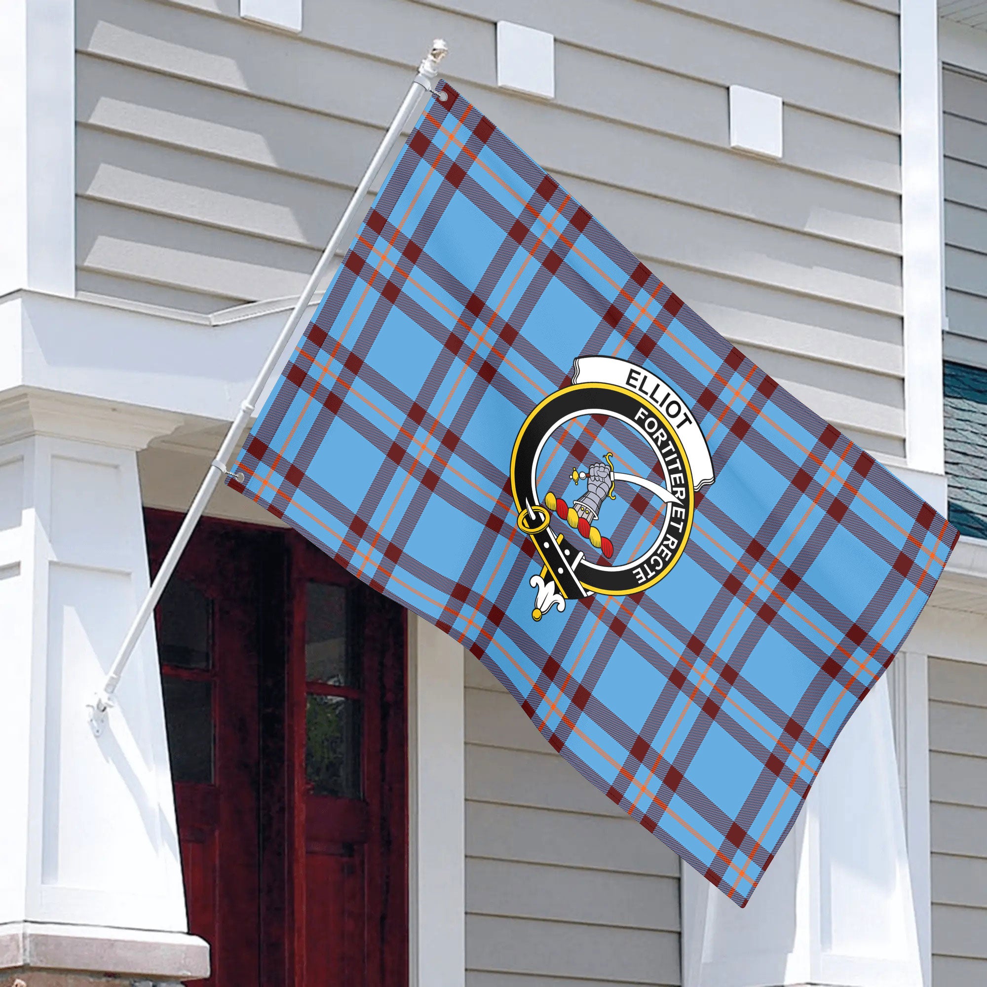 Elliot Ancient Tartan Crest House Flag