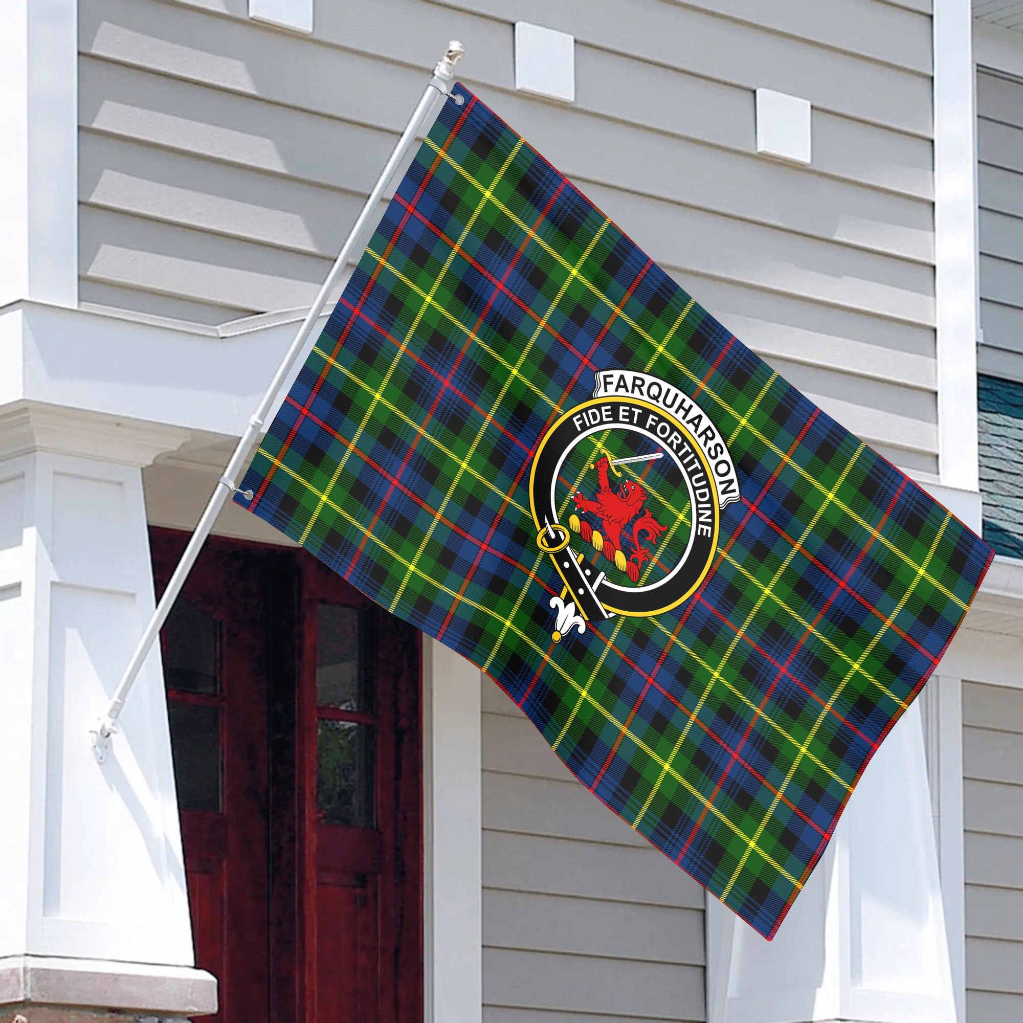 Farquharson Modern Tartan Crest House Flag