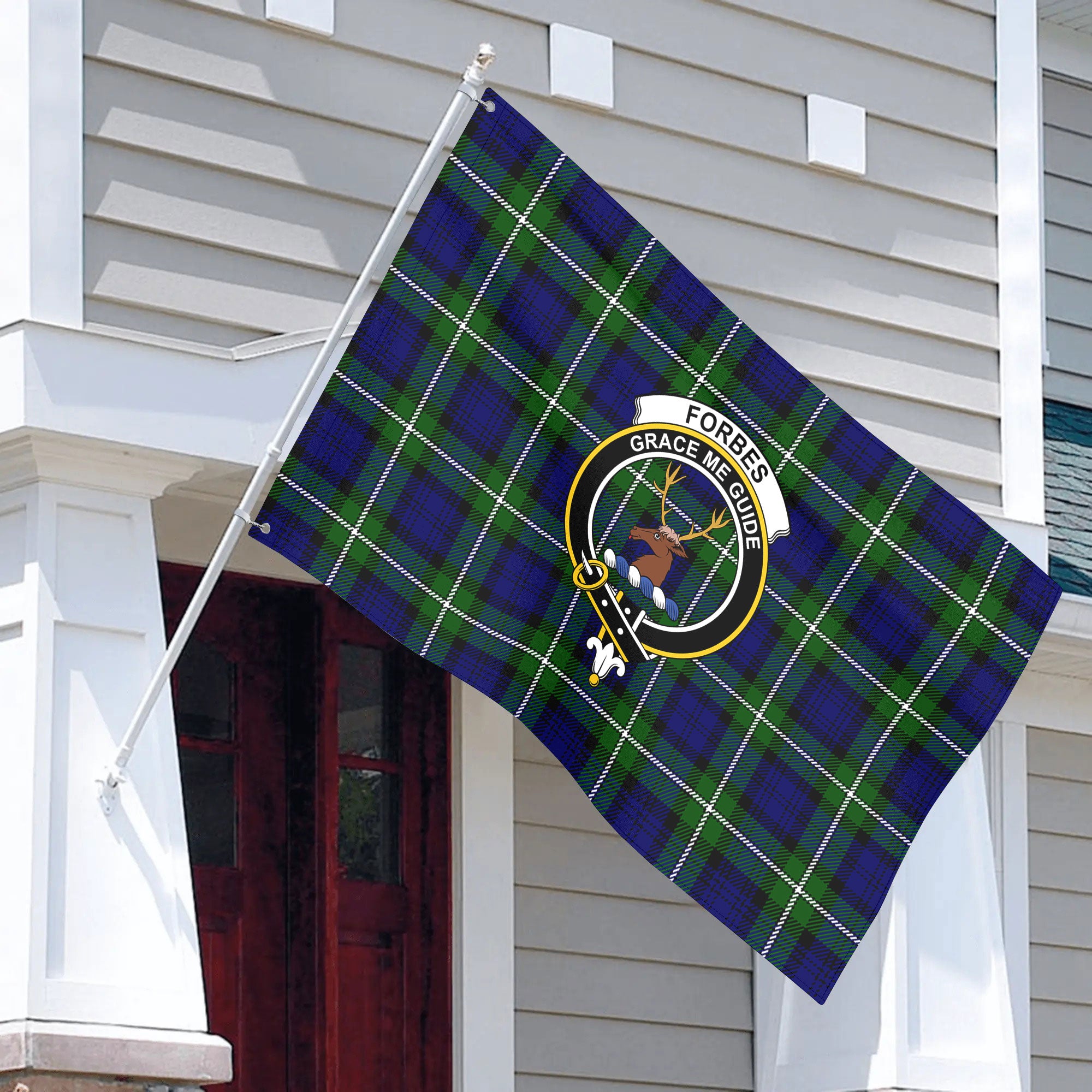Forbes Modern Tartan Crest House Flag