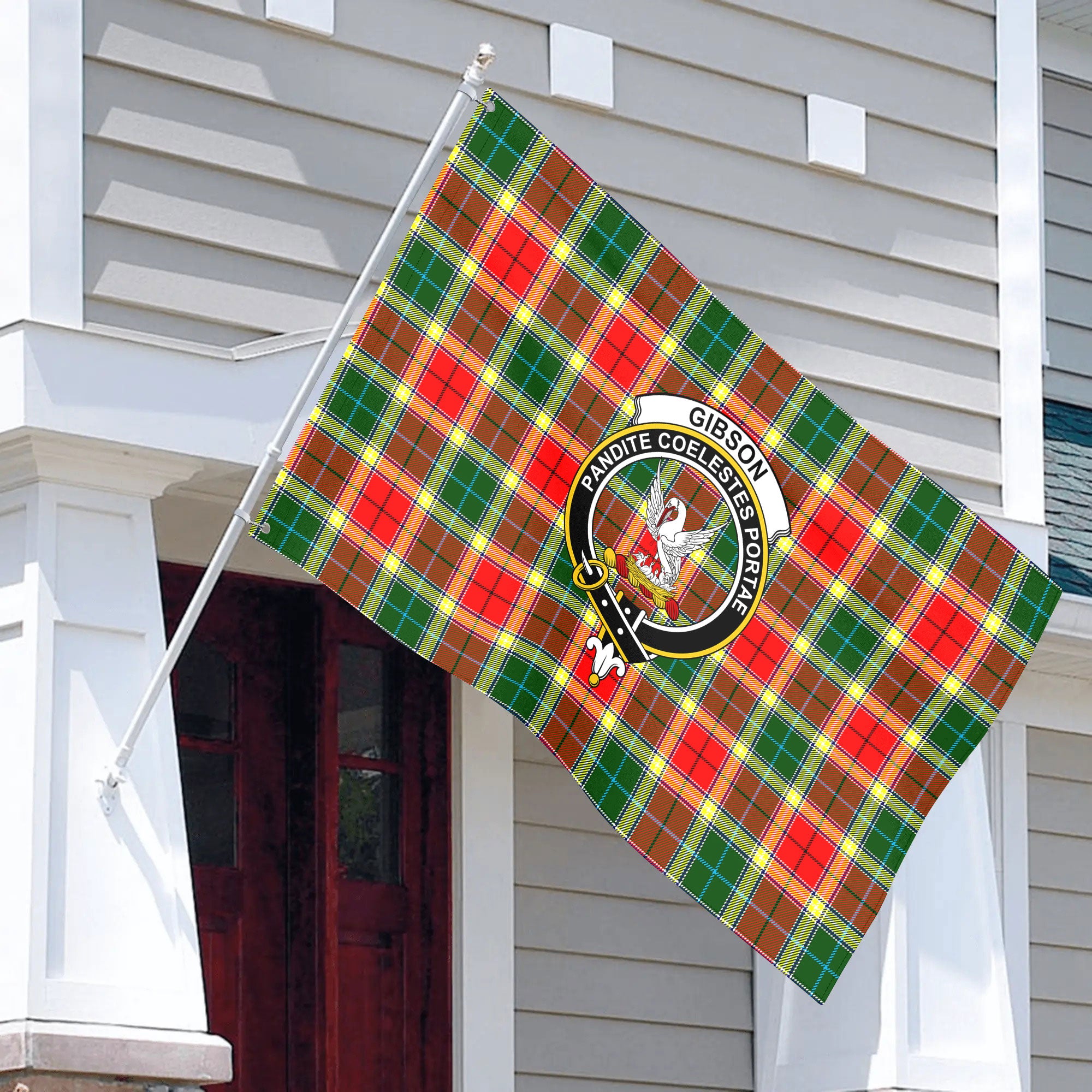 Gibson Tartan Crest House Flag
